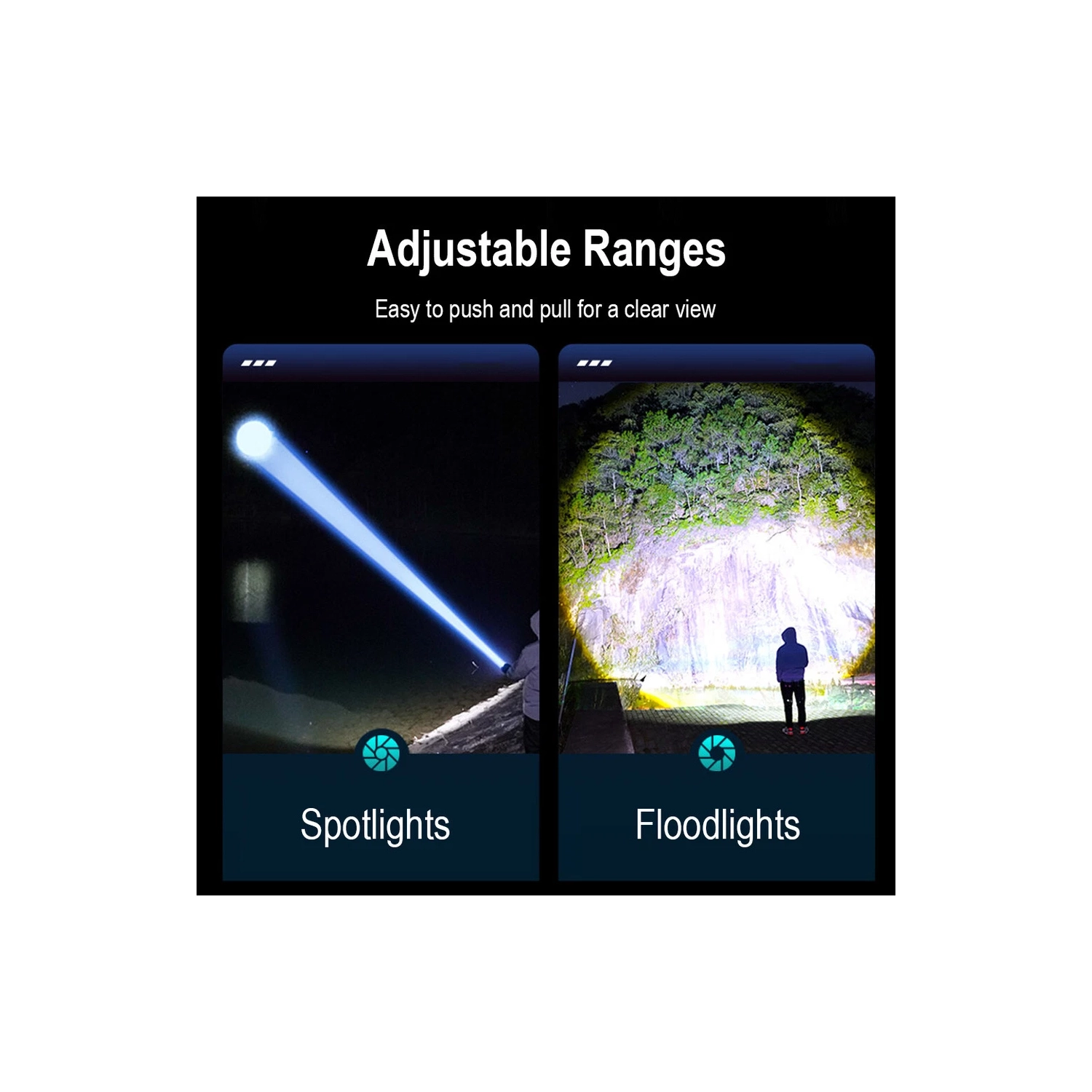 Lampe de travail à longue autonomie COB très lumineuse, portative et multifonction, mini lampe de poche à longue portée rechargeable