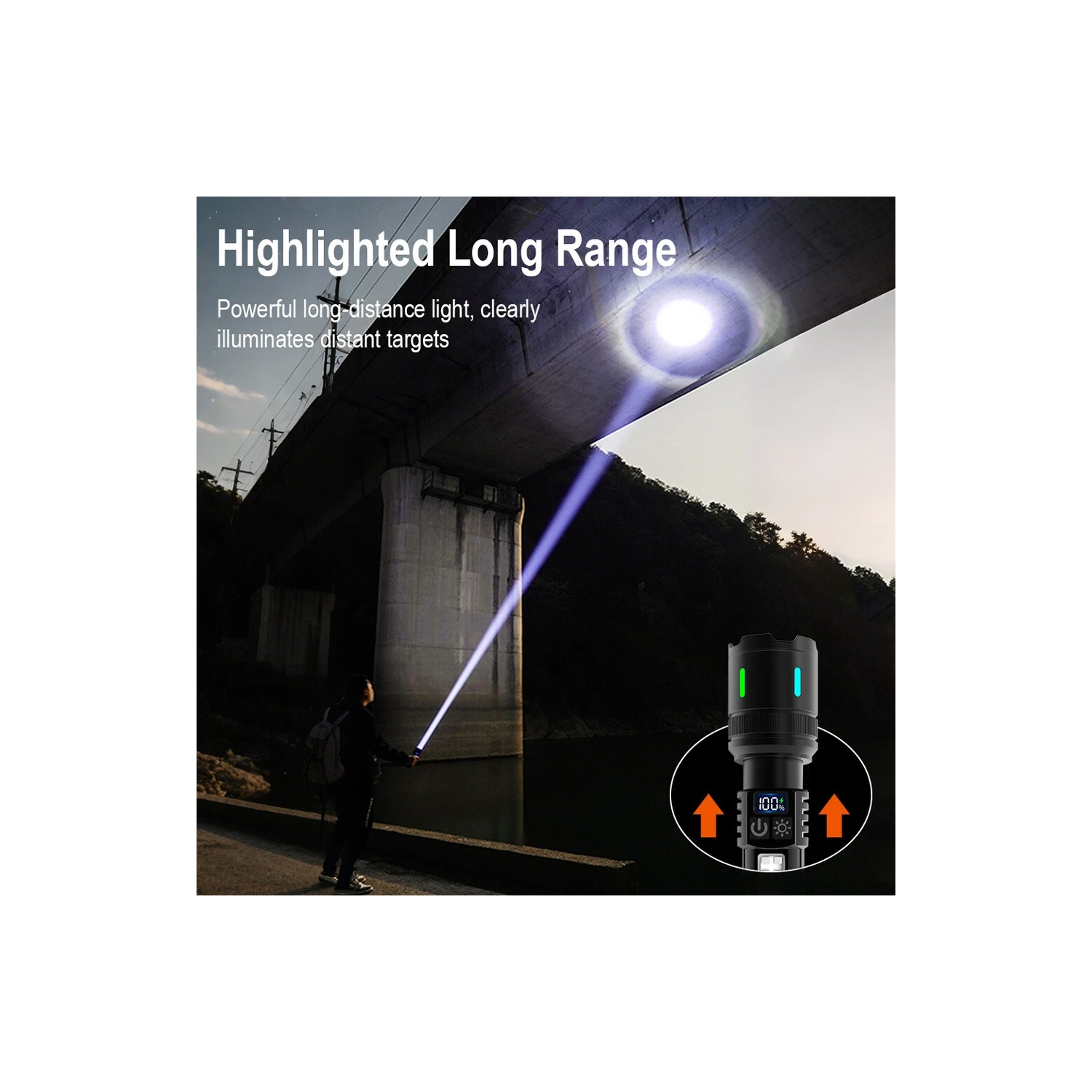 Lampe de travail à longue autonomie COB très lumineuse, portative et multifonction, mini lampe de poche à longue portée rechargeable