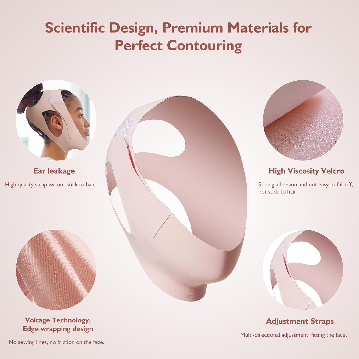 Adjustable V-Line Chin Strap for Daily & Night Face Lifting,Reusable Jawline Shaper for V-Face,Skin-Friendly Breathable Face Lifting Chin Strap