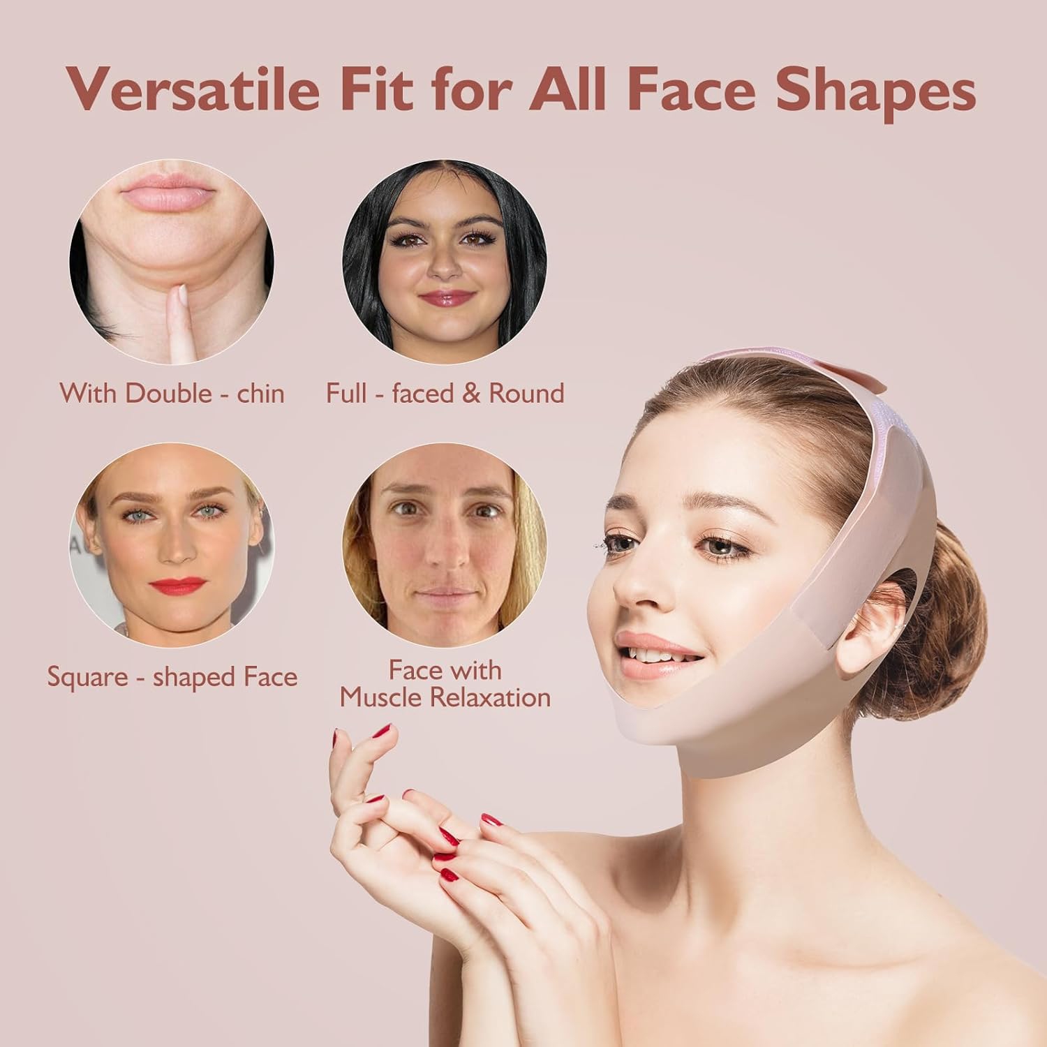 Adjustable V-Line Chin Strap for Daily & Night Face Lifting,Reusable Jawline Shaper for V-Face,Skin-Friendly Breathable Face Lifting Chin Strap