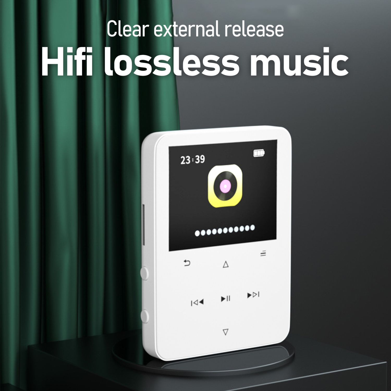 Lecteur MP3 portatif 64G à grande mémoire, lecteur de musique à grand écran avec fonction Bluetooth adapté pour les voyages et la maison