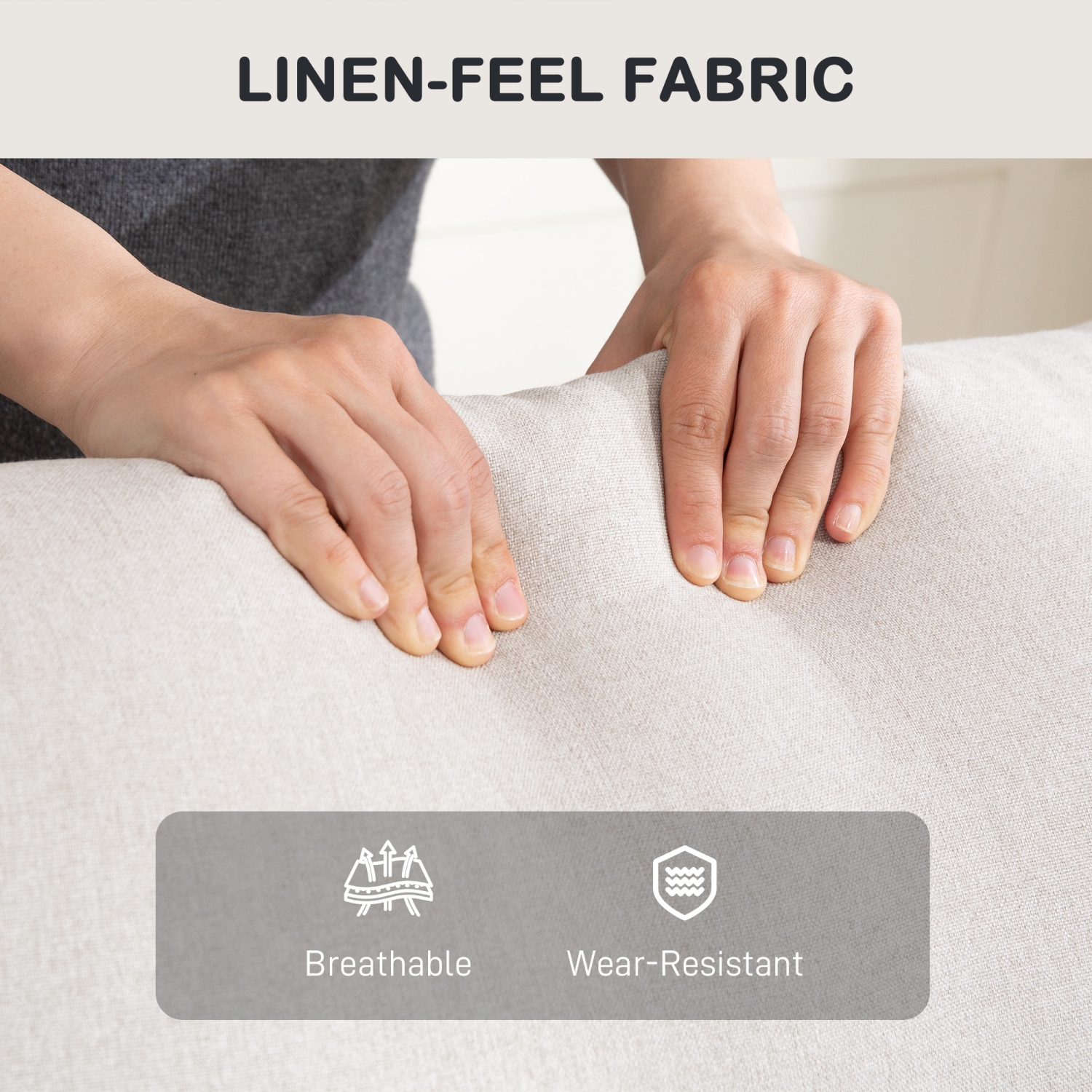 HOMCOM – Causeuse inclinable double, fauteuil inclinable manuel à 2 places, canapé inclinable rembourré avec repose-pieds et dossier divisé, blanc