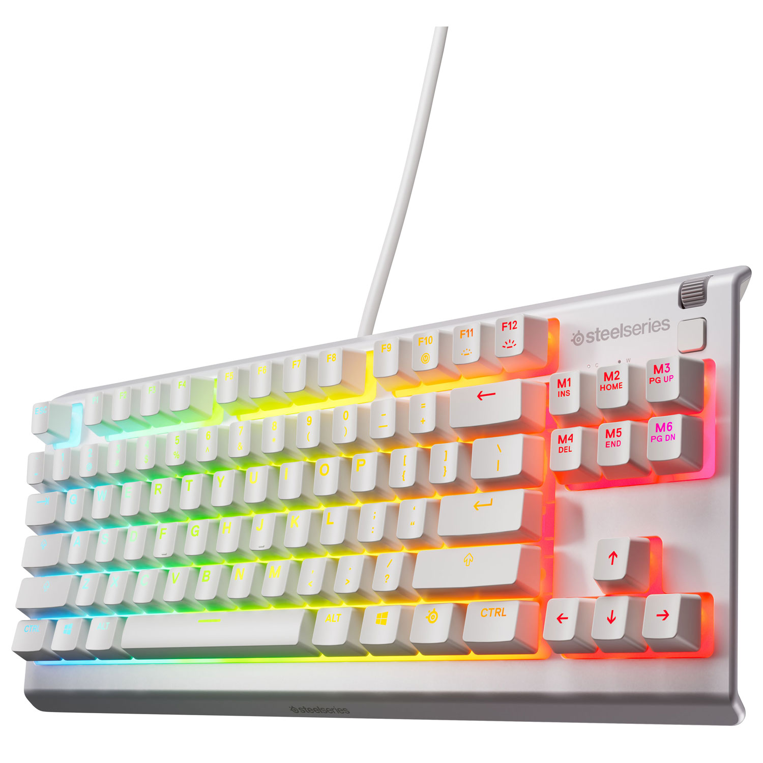 SteelSeries Apex 3 Backlit TKL Ergonomic Gaming Keyboard - White - English