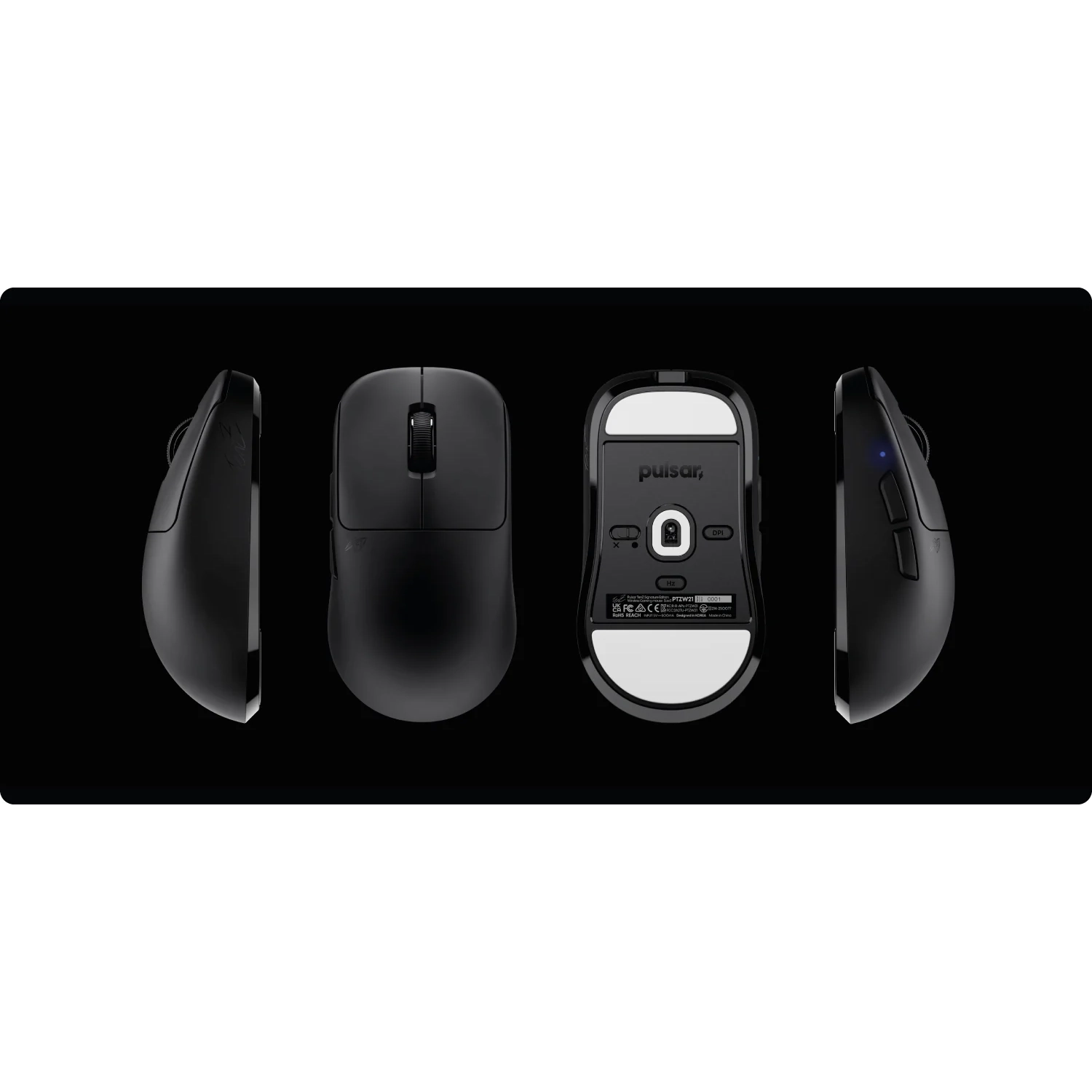 Pulsar TenZ Signature Edition Wireless Gaming Mouse - Ultra-Lightweight 47g, 8K Polling, PAW3395 Sensor, Symmetrical Shape - Black