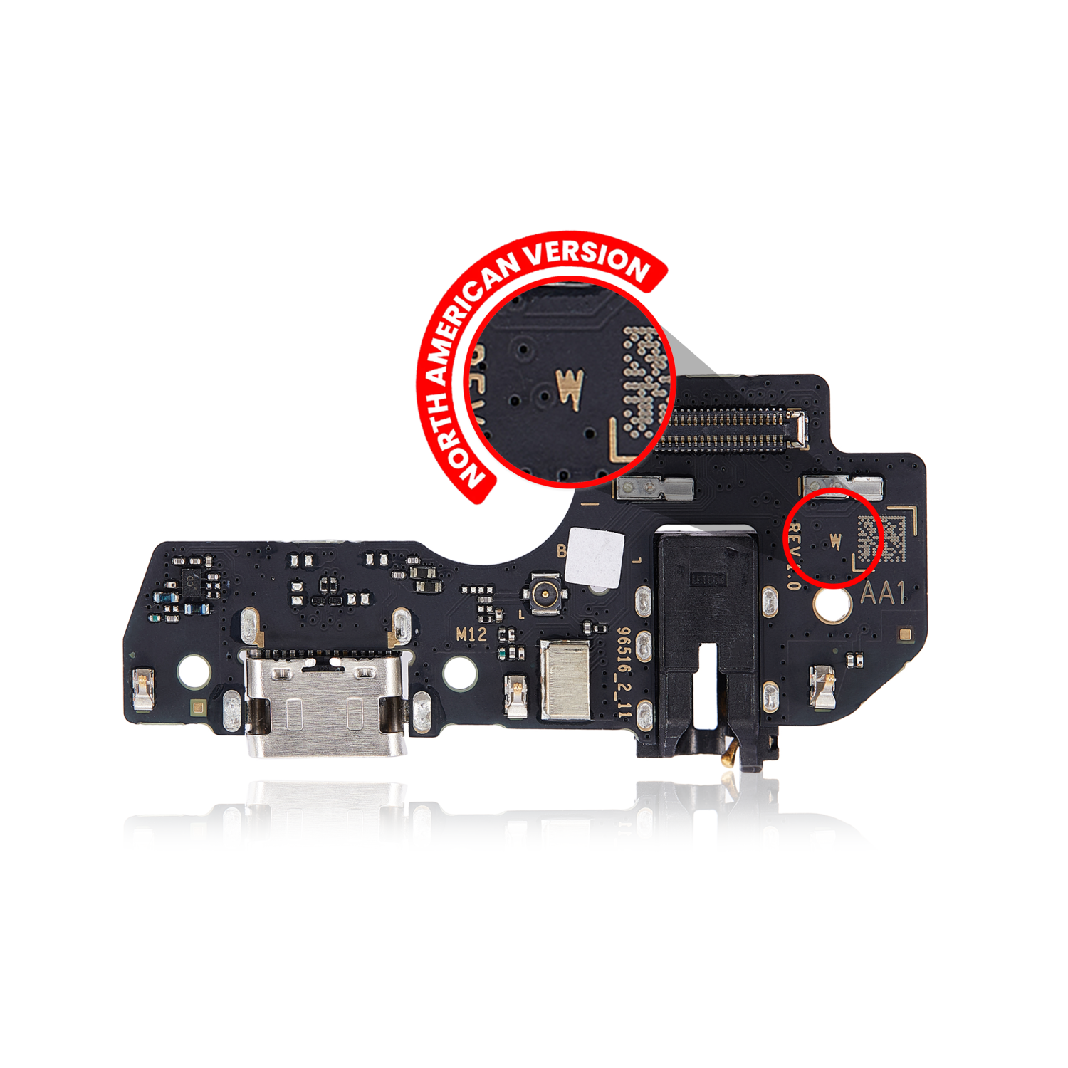 Charging Port Board With Headphone Jack Compatible For Samsung Galaxy A03S (A037U / 2021) (US Version) (Aftermarket Plus)