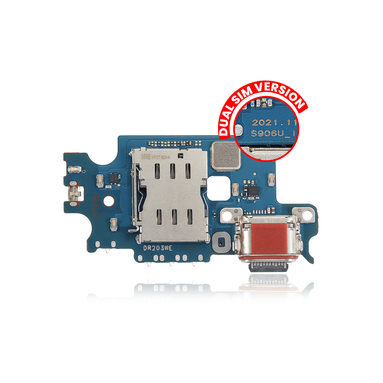 Charging Port Board With Sim Card Reader Compatible For Samsung Galaxy S22 Plus 5G (Dual Sim Version) (Premium)