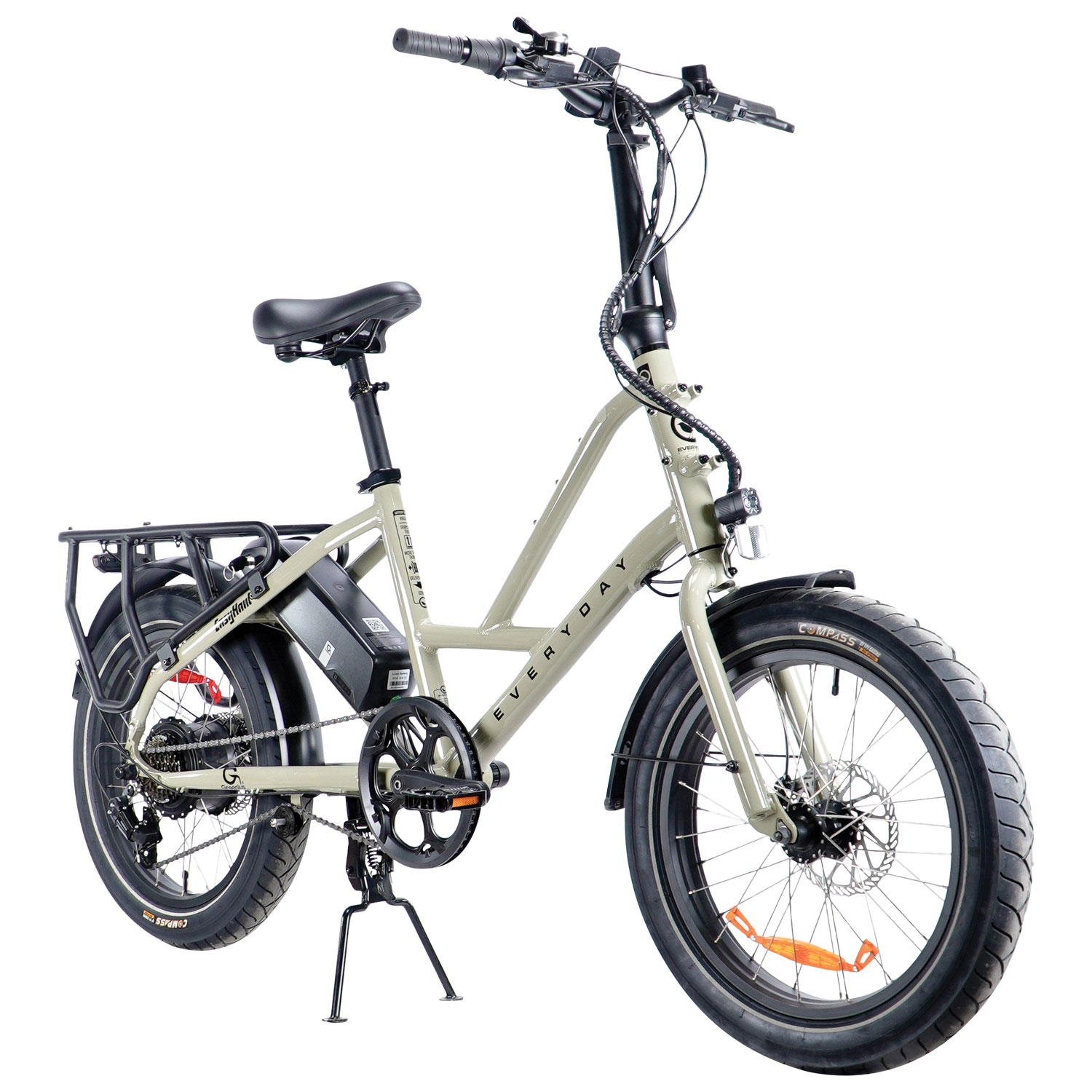 Vélo électrique cargo repliable à cadre bas EasyHaul d'Everyday Essentials - Taupe