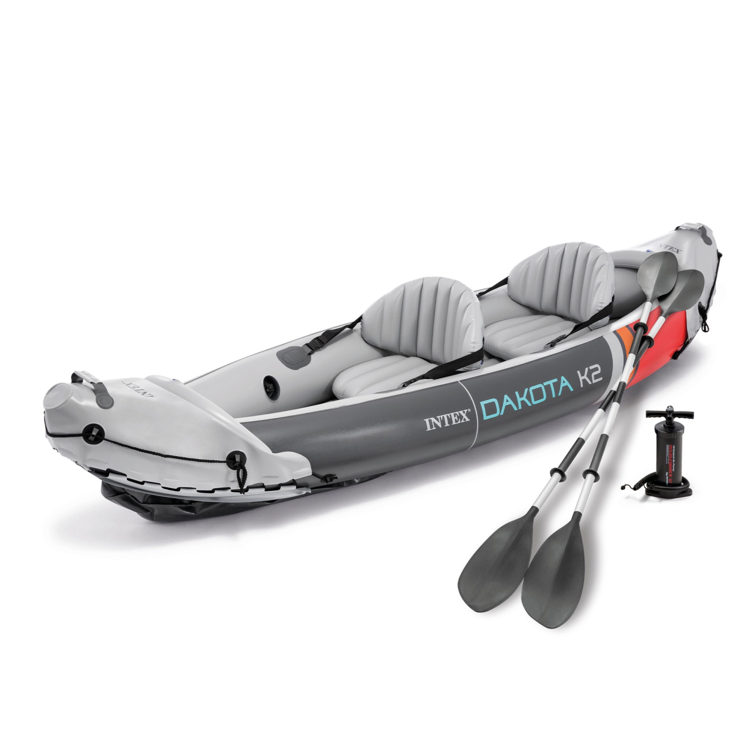 Kayak gonflable en vinyle pour 2&nbsp;personnes Dakota K2 d'Intex avec trousse d'accessoires, rames et pompe