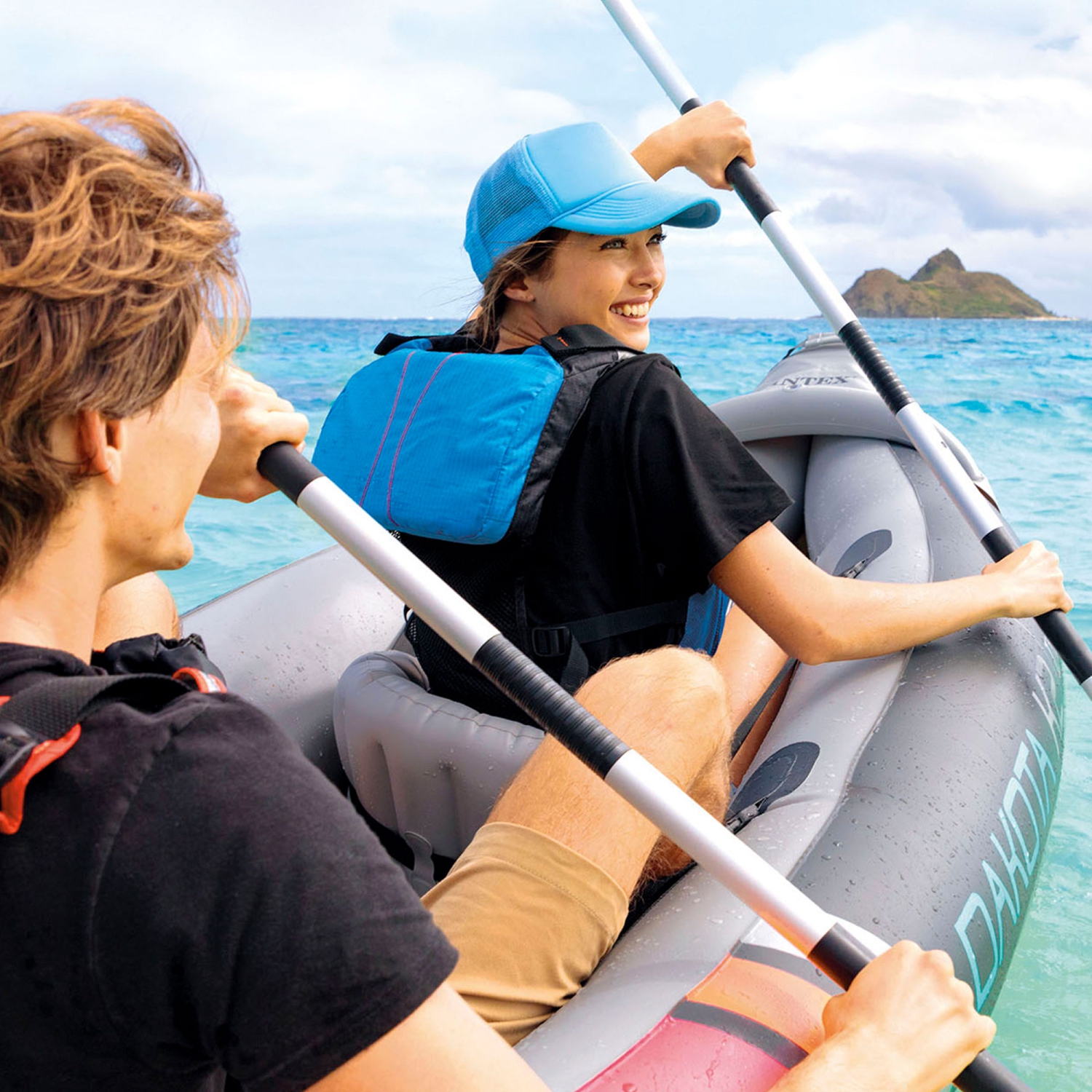 Kayak gonflable en vinyle pour 2&nbsp;personnes Dakota K2 d'Intex avec trousse d'accessoires, rames et pompe