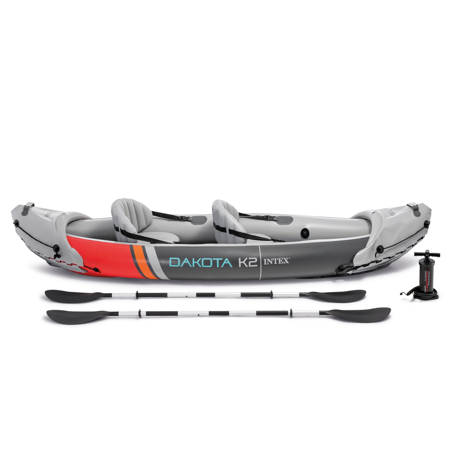 Kayak gonflable en vinyle pour 2&nbsp;personnes Dakota K2 d'Intex avec trousse d'accessoires, rames et pompe