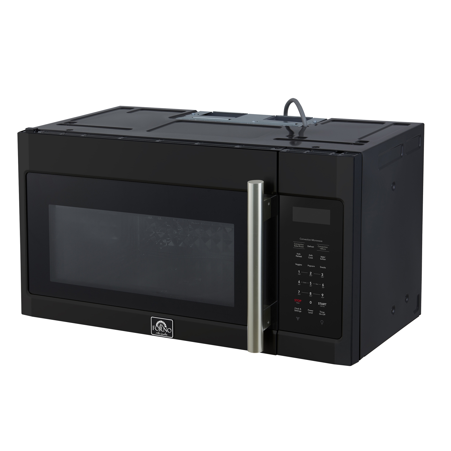 Four à micro-ondes à hotte intégrée Forno Fornace 30 po à convection, noir – 1,5 pi³, évent 300 pi3/min, commandes tactiles, éclairage LED