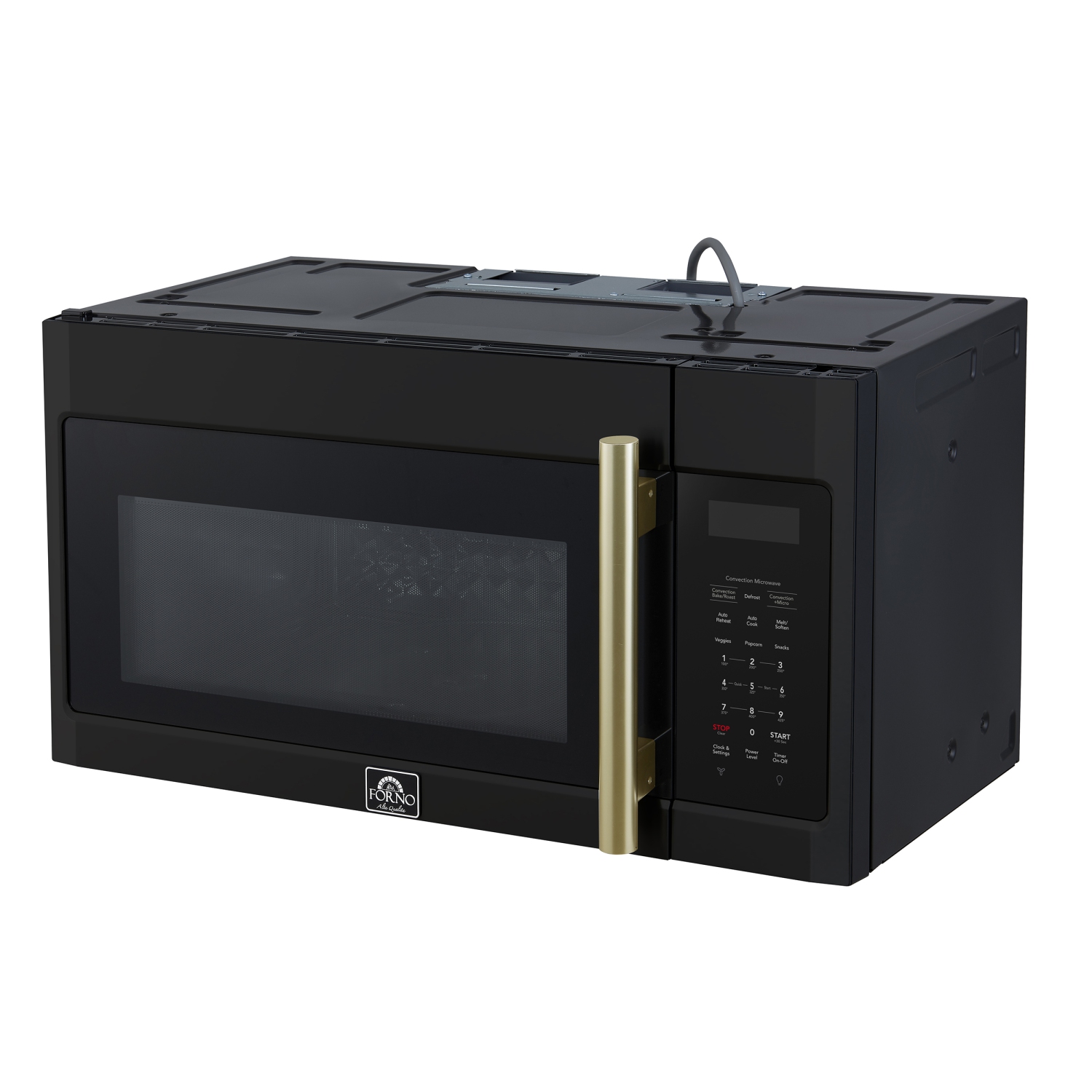 Four à micro-ondes à hotte intégrée Forno Fornace 30 po à convection, noir – 1,5 pi³, évent 300 pi3/min, commandes tactiles, éclairage LED