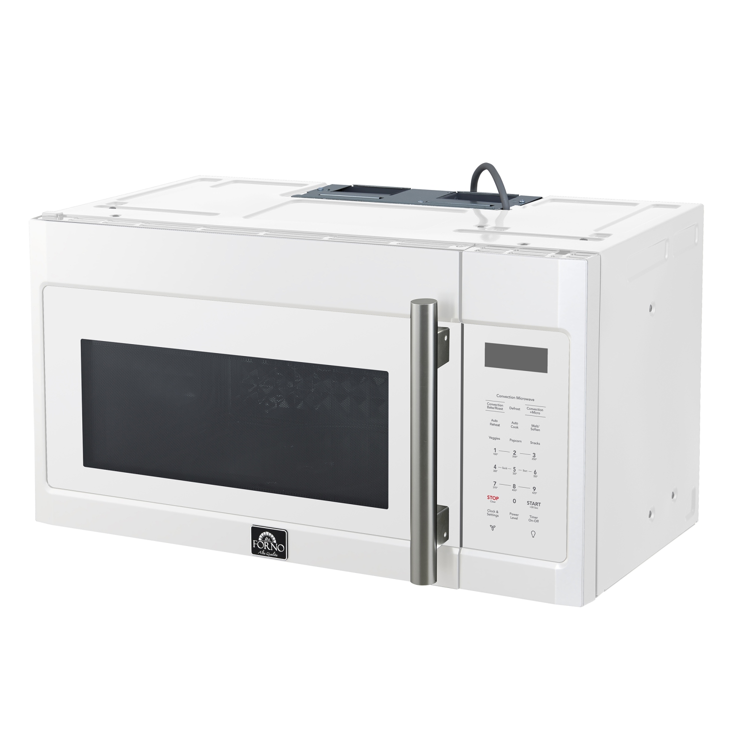 Four à micro-ondes à hotte intégrée Forno Fornace 30&nbsp;po à convection, blanc â€“ 1,5&nbsp;pi³, évent 300 pi3/min, commandes tactiles, éclairage