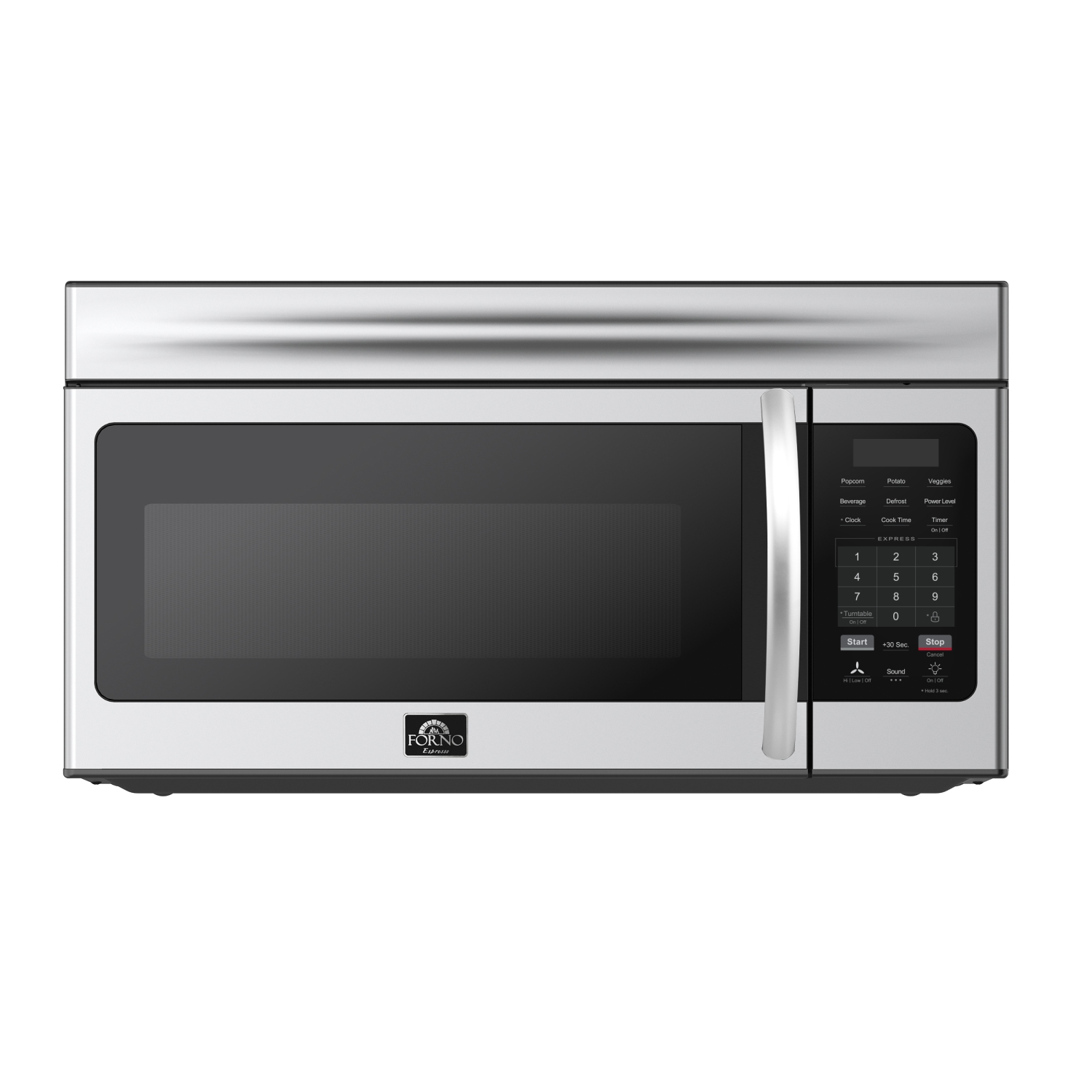Forno Scalo 30-Inch Over the Range Microwave, Stainless Steel â€“ 1.6 cu.ft, 300 CFM Vent, Touch Control, LED Light