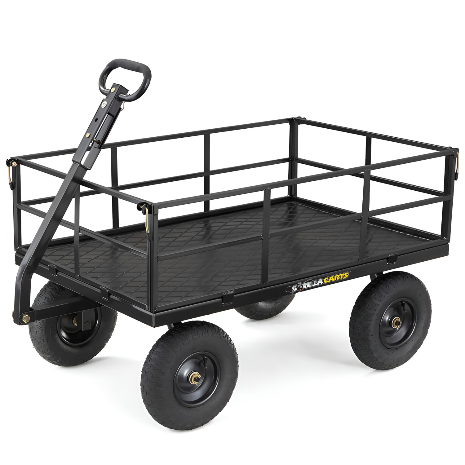 Gorilla Carts Steel Utility Cart, 9 Cubic Feet Garden Wagon with Removable Sides
