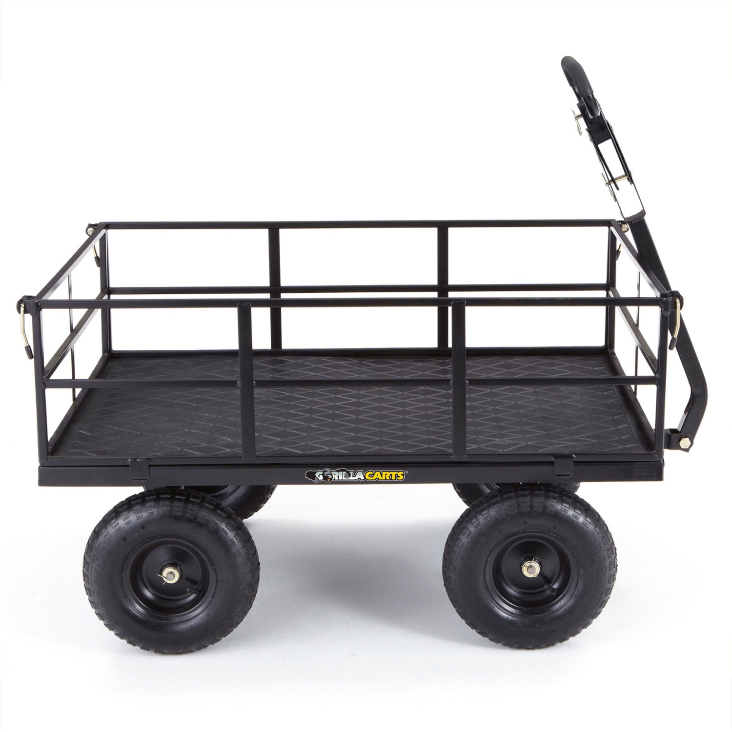 Gorilla Carts Steel Utility Cart, 9 Cubic Feet Garden Wagon with Removable Sides