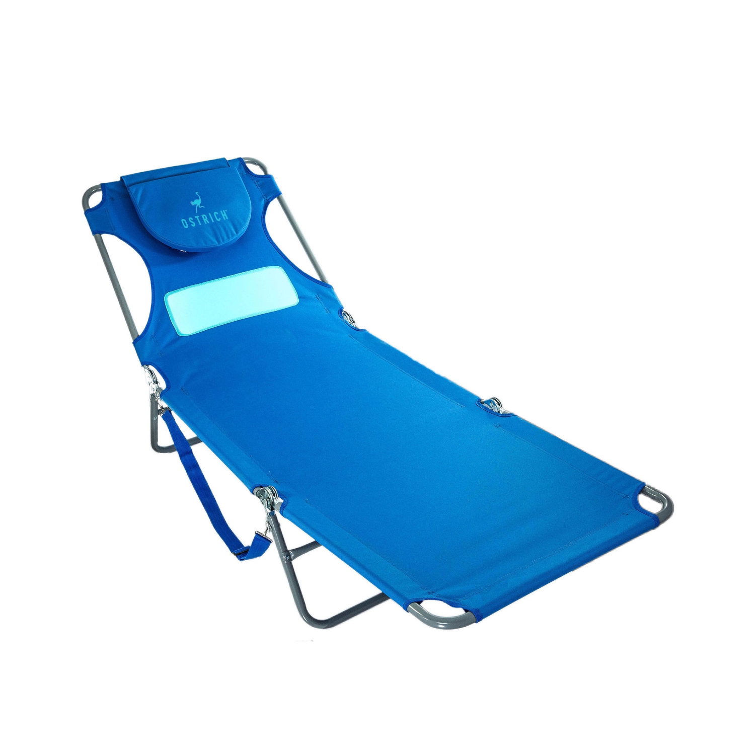 Chaise longue confortable pour femmes Ostrich, chaise de camping de plage pour bronzer, bleu océan