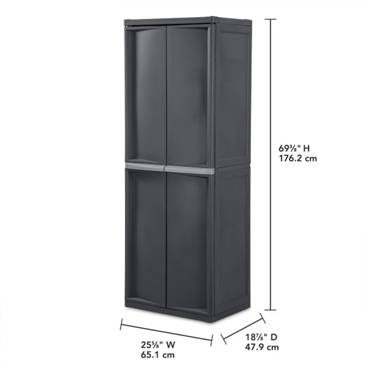 Armoire de rangement réglable Sterilite à 4 tablettes avec portes, gris | 01423V01