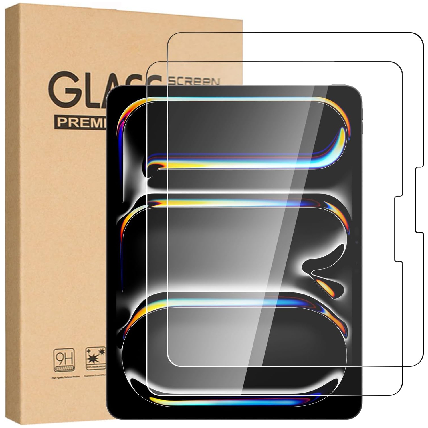 XCRS [2 Pack] Protecteur d'écran en verre trempé pour iPad Pro 11&nbsp;po 2024 - Film Guard pour iPad Pro 11