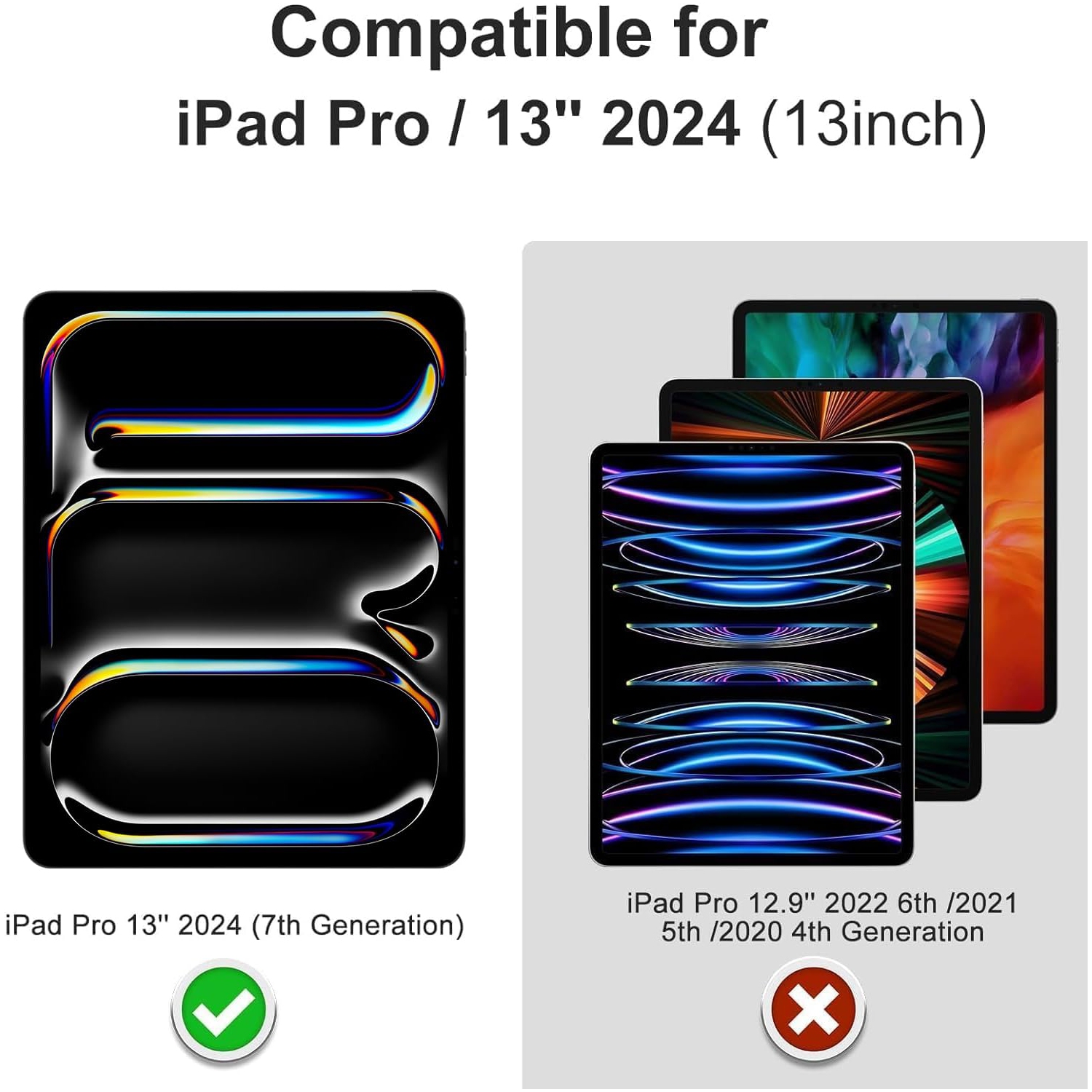 XCRS [Paquet de 2] Protecteur d'écran en verre trempé pour iPad Pro de 13&nbsp;po/iPad Air de 13&nbsp;po (M2) 2024 - Pellicule protectrice