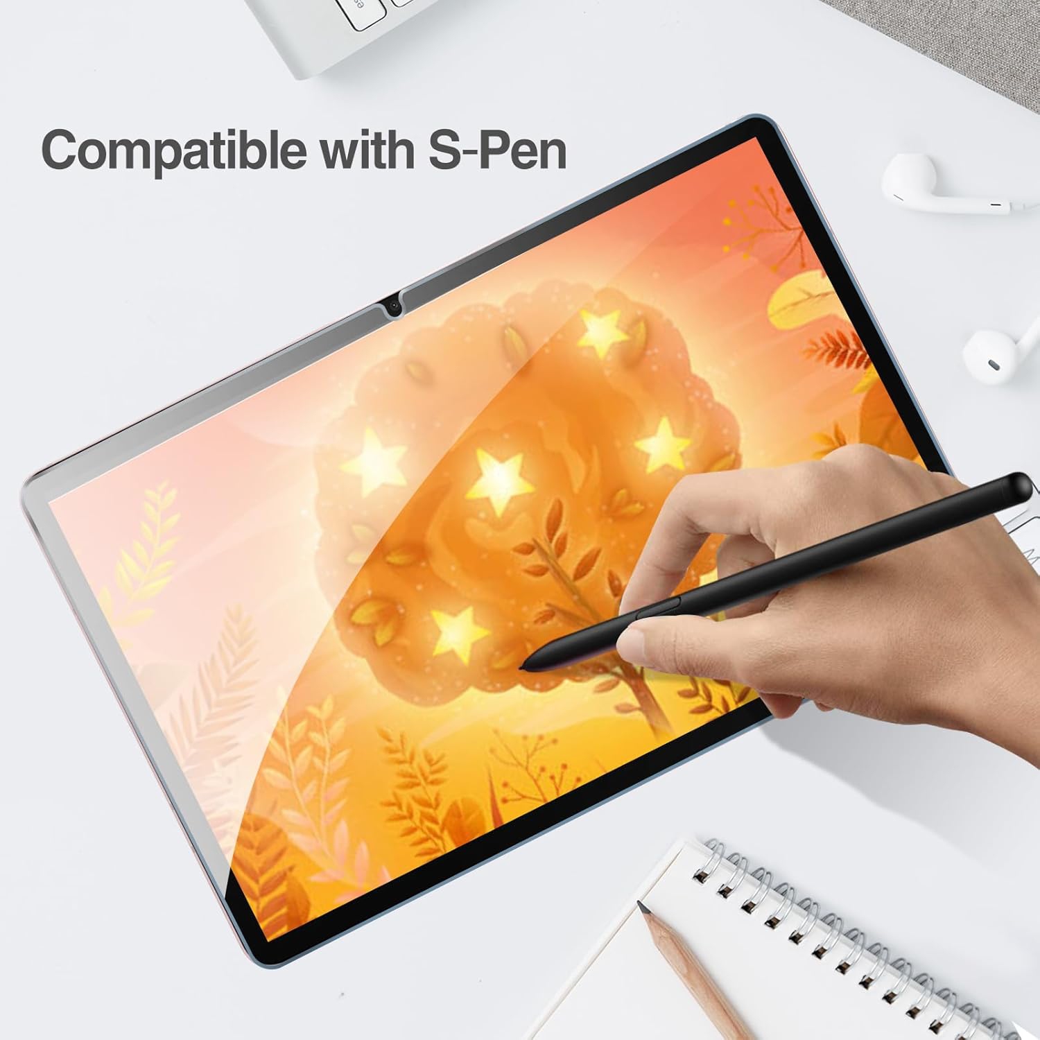 Protecteur d'écran ultramince en verre trempé XCRS [Paquet de 2] pour Galaxy Tab S8/S9/S9 FE/S10 FE de Samsung