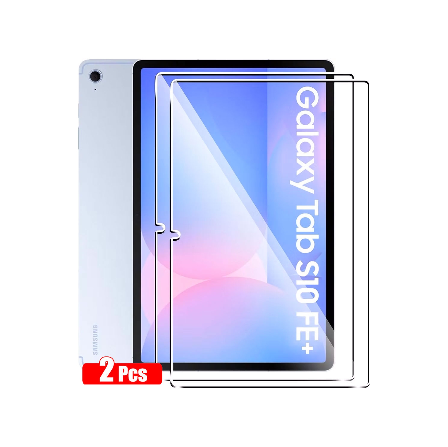 XCRS [Paquet de 2] Protecteur d'écran en verre trempé pour tablette Galaxy Tab S10 FE+ SM-X620 de Samsung, étui et sans bulles