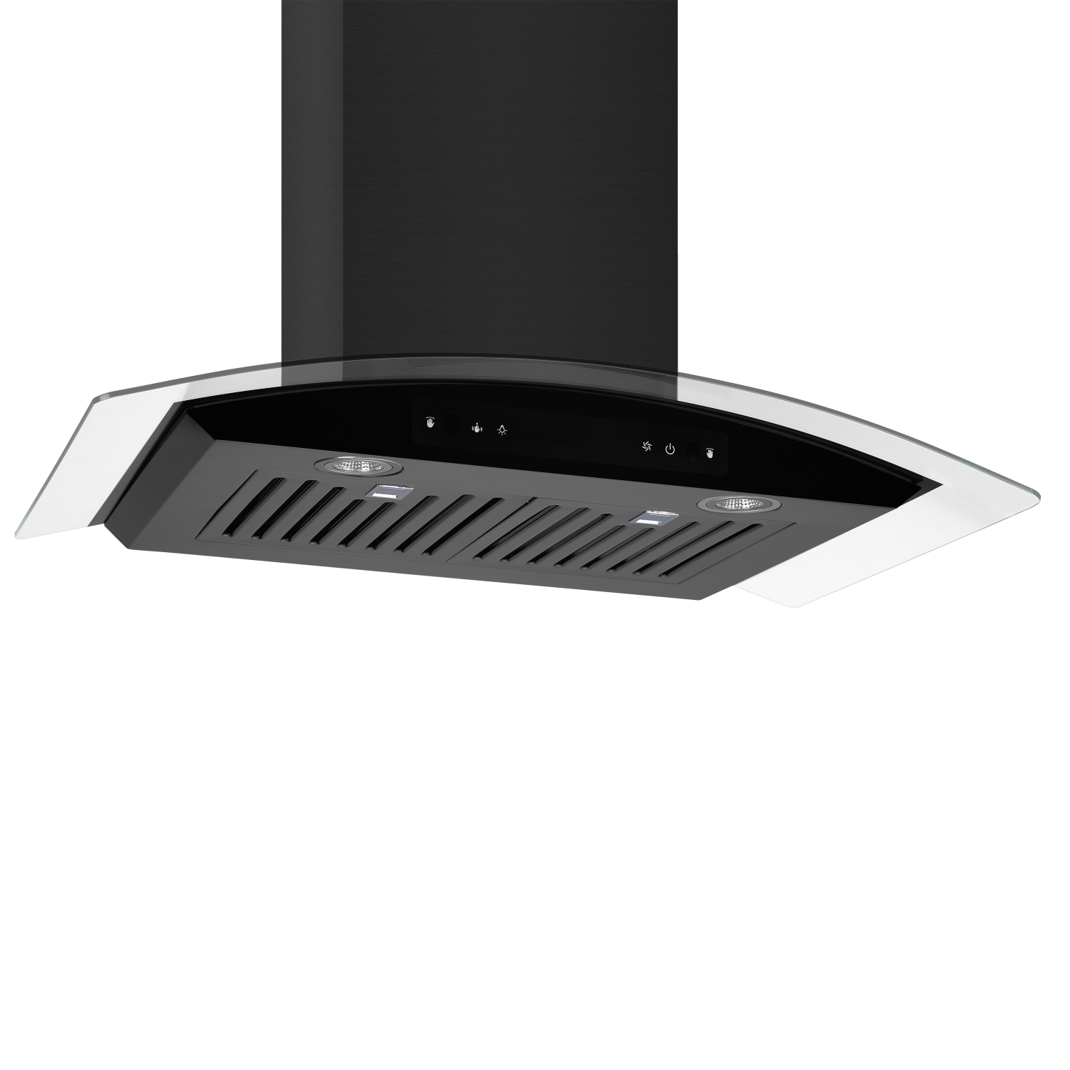 Vesta – Hotte murale Amsterdam de 36&nbsp;po à 6 vitesses en acier inoxydable noir métallique, 800 pi3/min