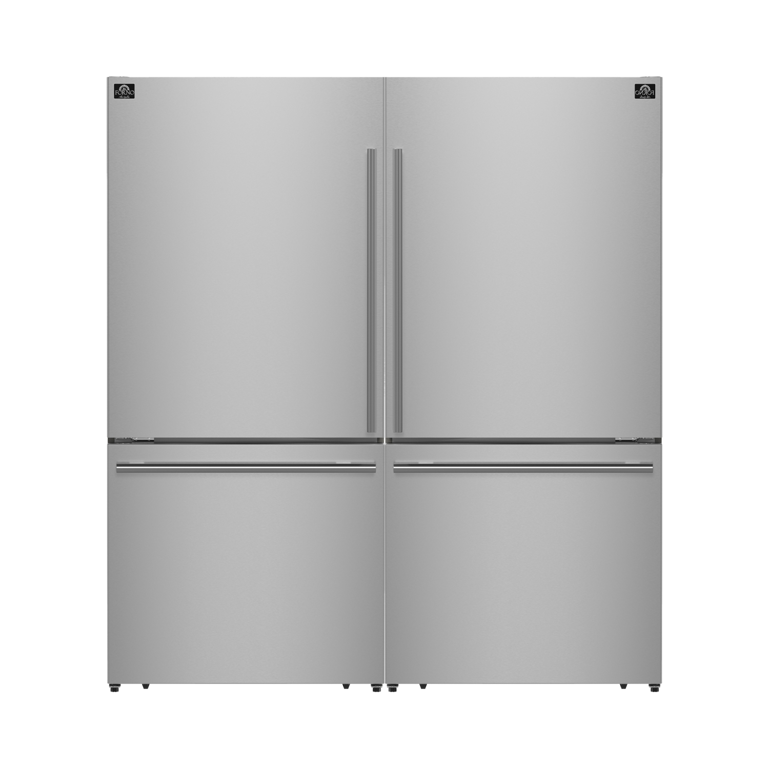 Forno Milano – Réfrigérateur autonome 2 pièces 62&nbsp;po à congélateur inférieur double, acier inoxydable â€“ 34,4&nbsp;pi³, commandes tactiles,