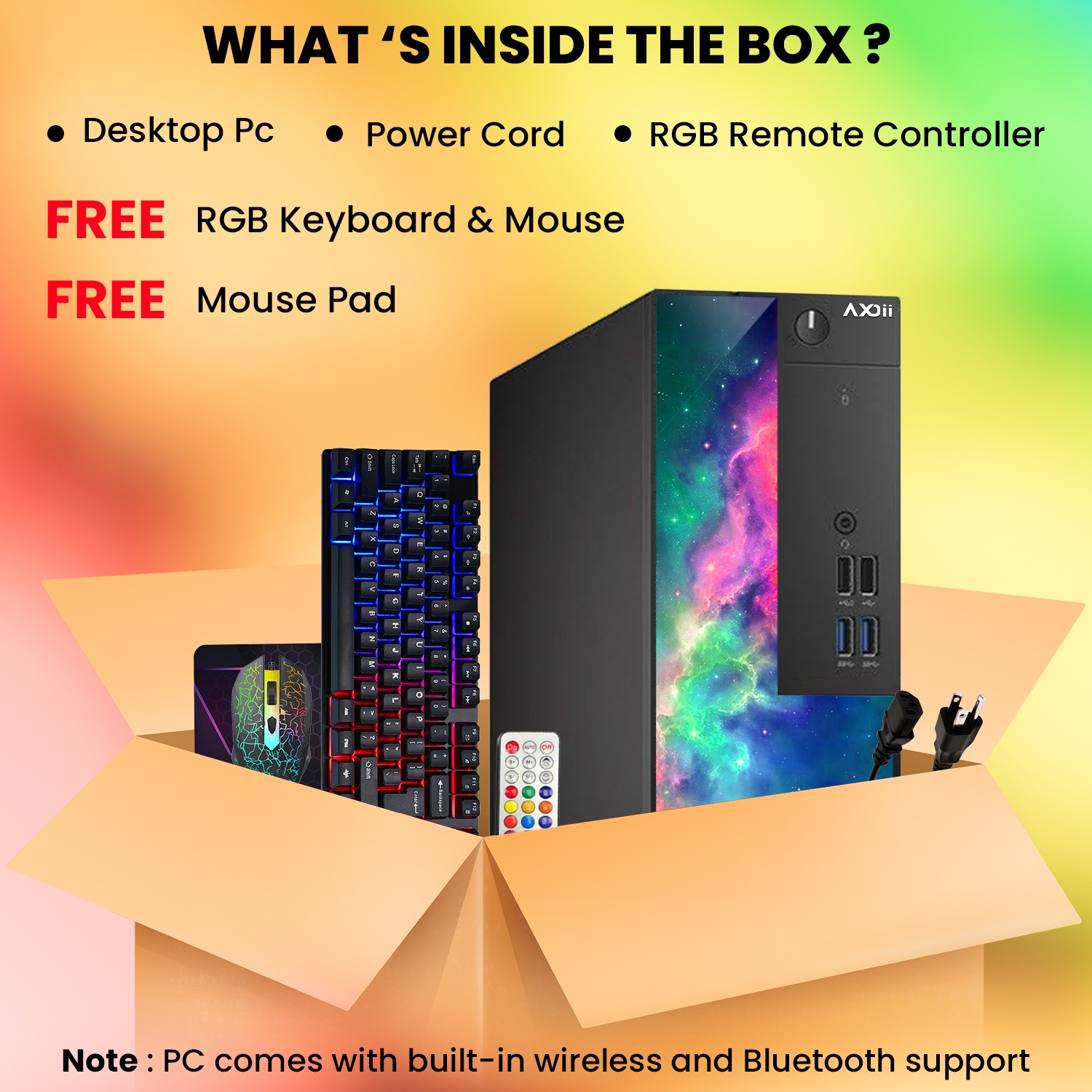 Refurbished - AXOII RGB SFF Computer PC - Intel Core i5 8500 Processor, 16GB DDR4 RAM, 1TB NVMe SSD, Windows 11 Pro, Wi-Fi, Bluetooth – Office or