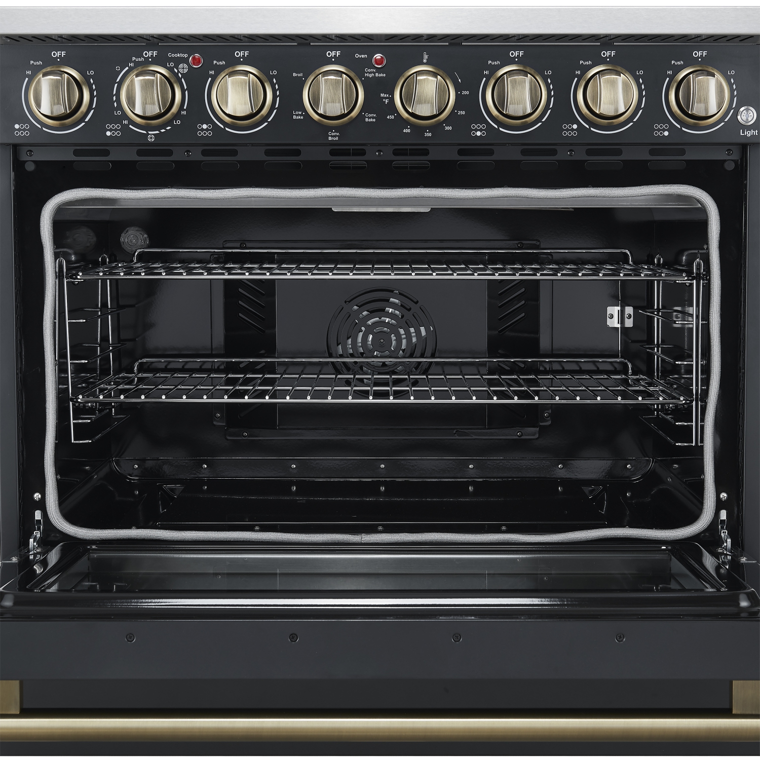 Forno Paolo 36 Inch Black Freestanding Electric Range, Stainless Steel, 5.44 cu.ft, True Convection Oven, Energy Efficient