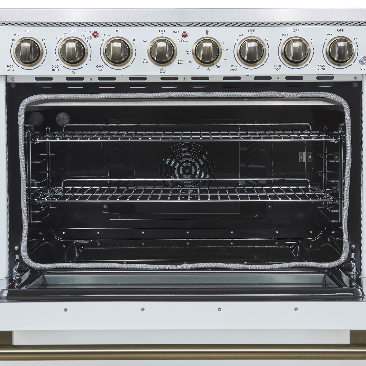 Forno Paolo 36 Inch White Freestanding Electric Range, Stainless Steel, 5.44 cu.ft, True Convection Oven, Energy Efficient