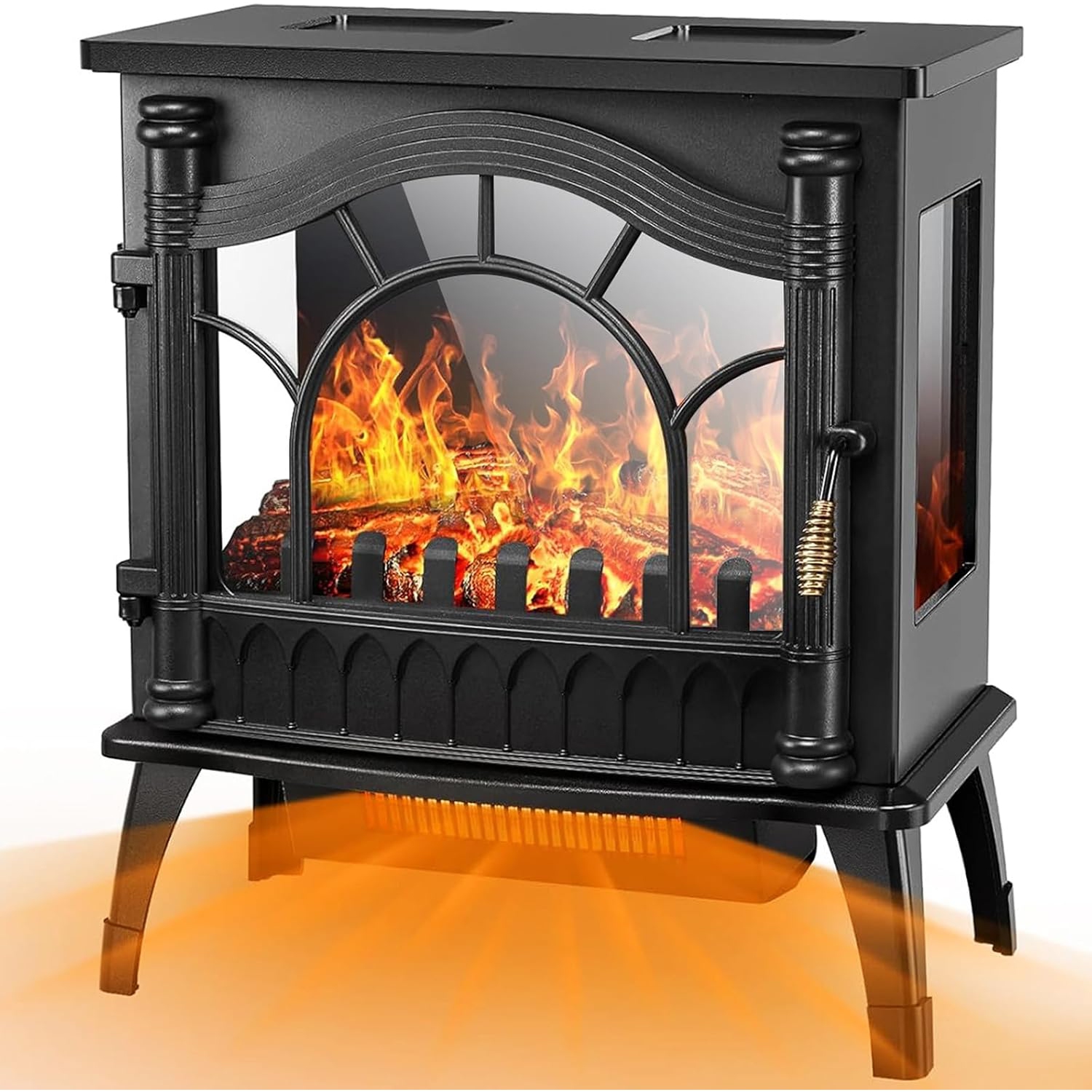 COWSAR Electric Fireplace Heater, 20'' Infrared Fireplace Heater 1000/1500W, 3D Realistic Flames Effect, ETL Certificated & Low Noise, Adjustable