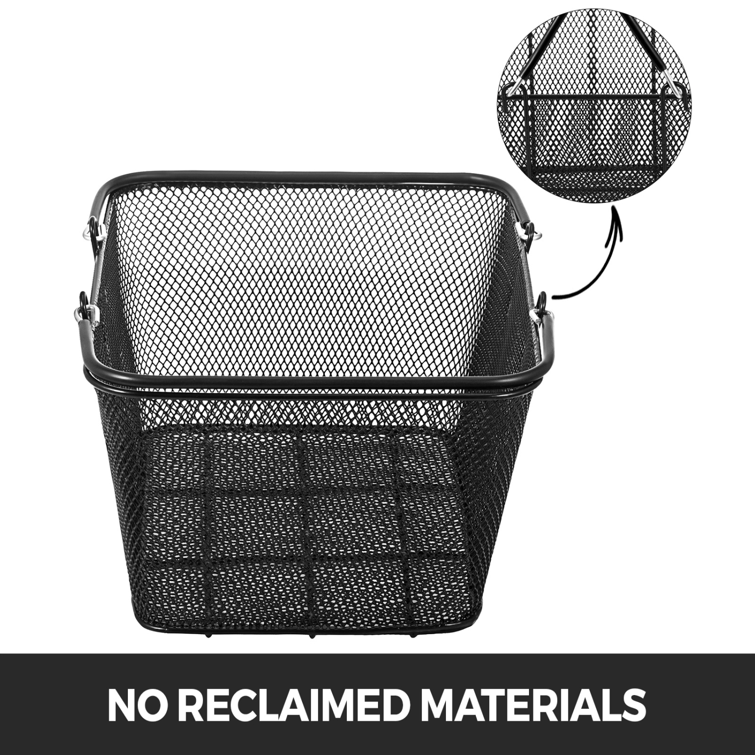 VEVOR 12PCS Shopping Baskets with Handles, Black Metal Shopping Basket, Portable Wire Shopping Basket, Black Wire Mesh shopping Basket Set for