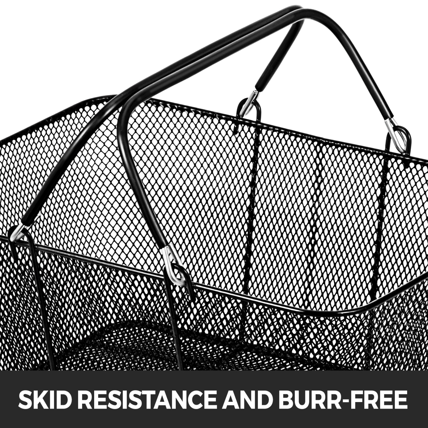 VEVOR 12PCS Shopping Baskets with Handles, Black Metal Shopping Basket, Portable Wire Shopping Basket, Black Wire Mesh shopping Basket Set for
