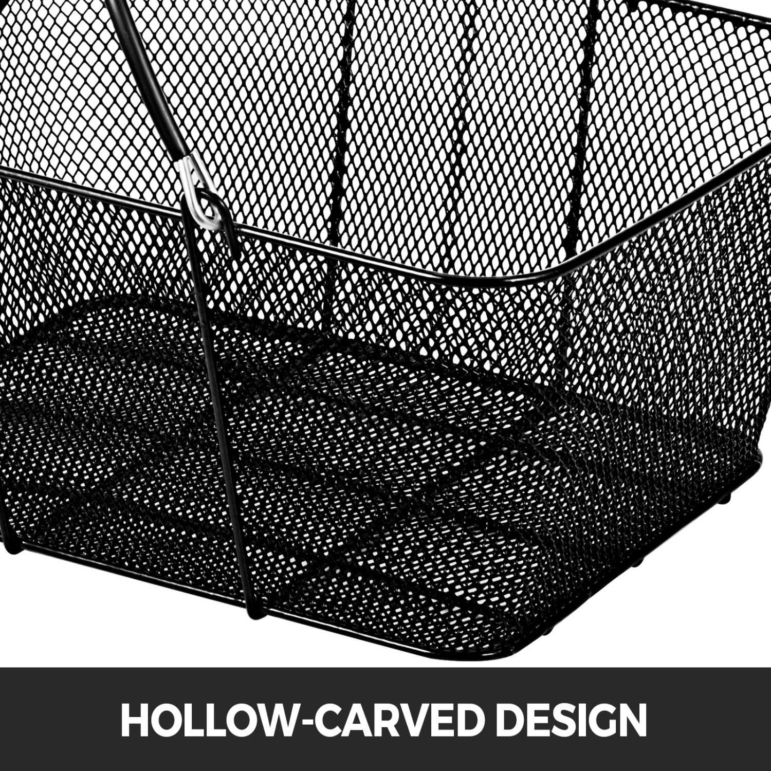 VEVOR 12PCS Shopping Baskets with Handles, Black Metal Shopping Basket, Portable Wire Shopping Basket, Black Wire Mesh shopping Basket Set for