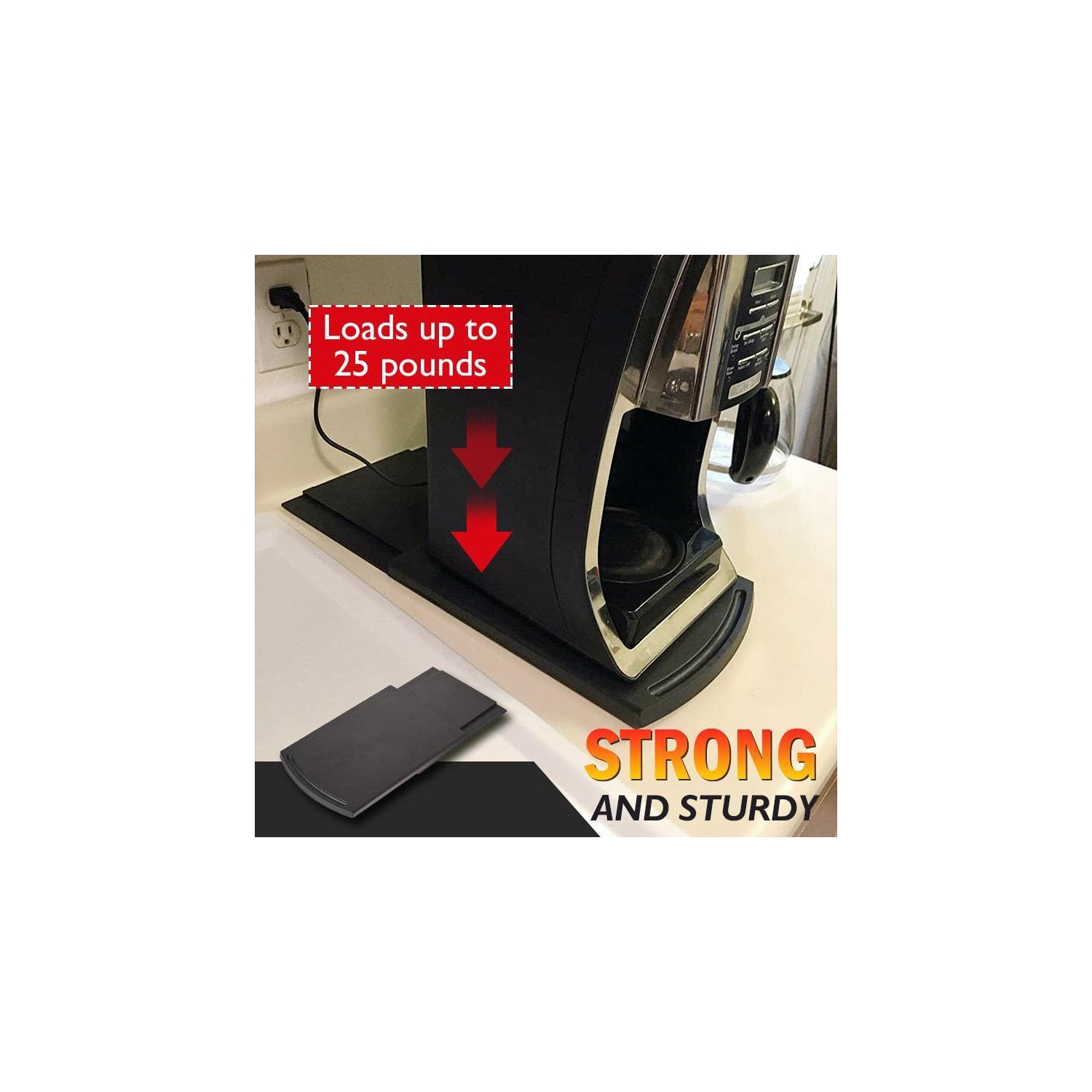 Kitchen Appliance Sliding Tray, Slider for Coffee Pot, Coffee Maker, Toaster, Stand Mixer, Blenders and Air Fryer, Coutertop with Rolling Wheels