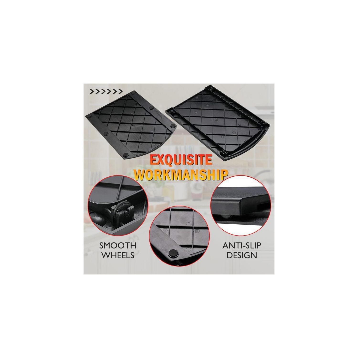 Kitchen Appliance Sliding Tray, Slider for Coffee Pot, Coffee Maker, Toaster, Stand Mixer, Blenders and Air Fryer, Coutertop with Rolling Wheels