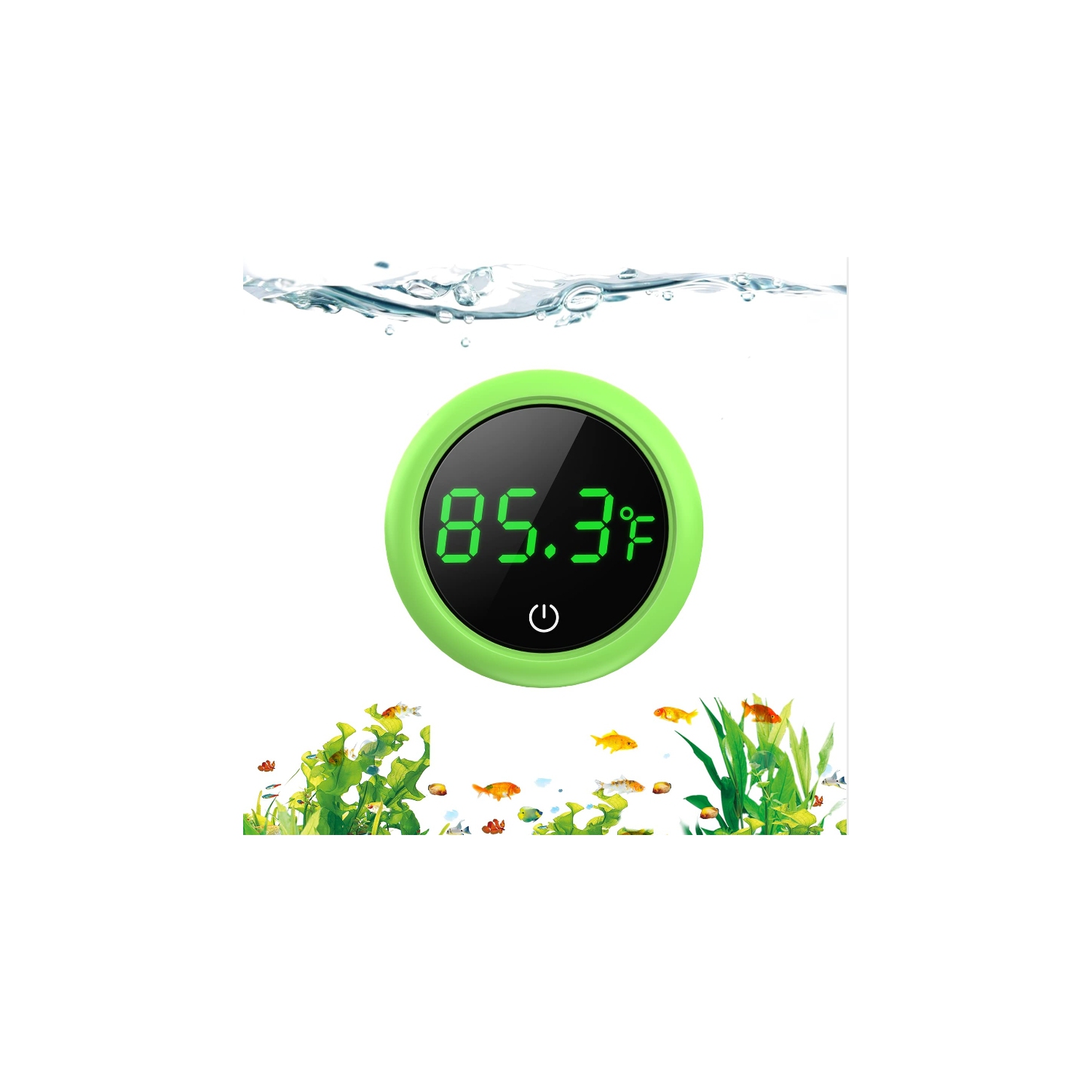 Fish Tank Thermometer, Aquarium Self-Adhesive Thermometer LCD Digital Fish Tank Mini Thermometers Large Screen Monitor Terrarium Temperature Meter 0-60℃