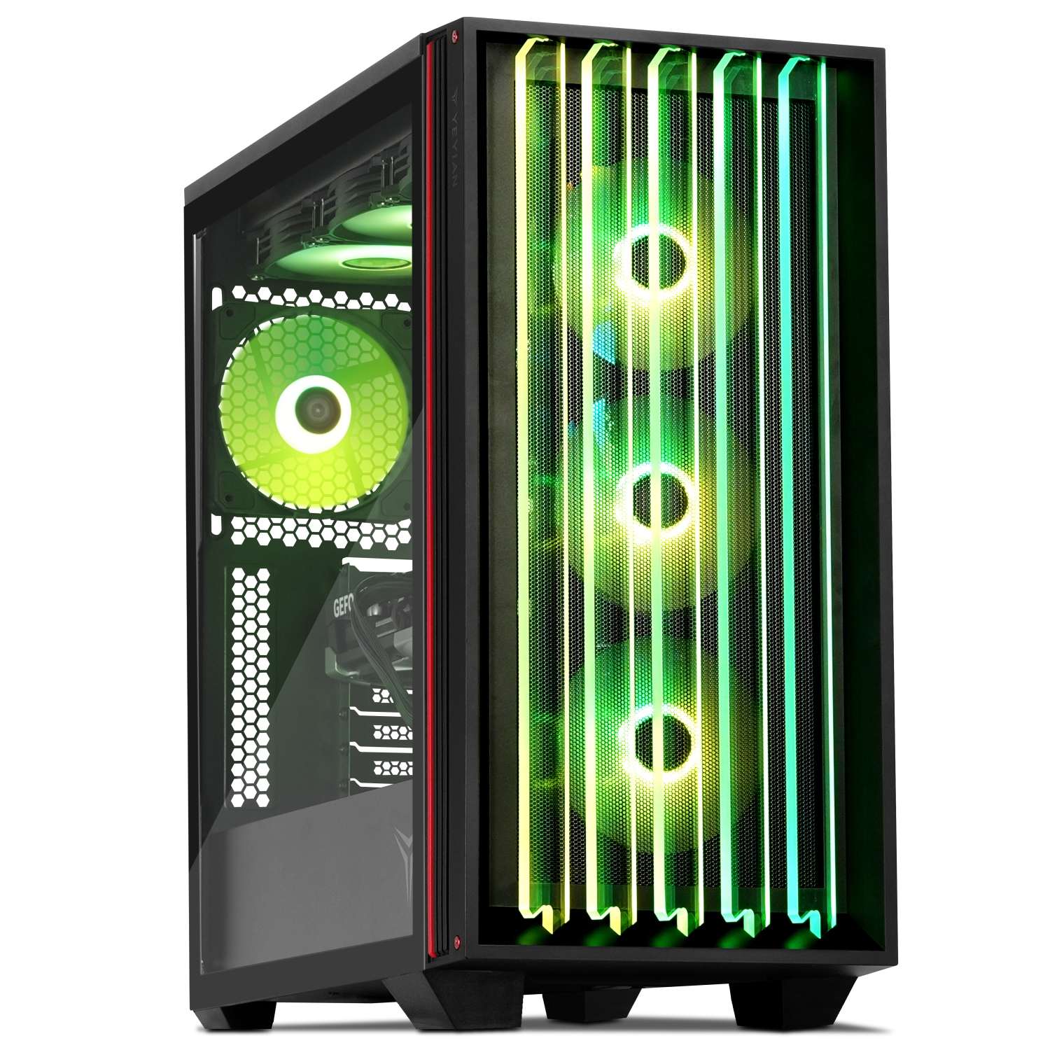 YEYIAN Gaming PC Intel Core Ultra 7 265KF, RTX 5080 16GB GDDR7, Mirage S Desktop Computer VR & AI Ready, 32GB DDR5 6000MHz, 2TB NVMe Gen4 SSD, Z890