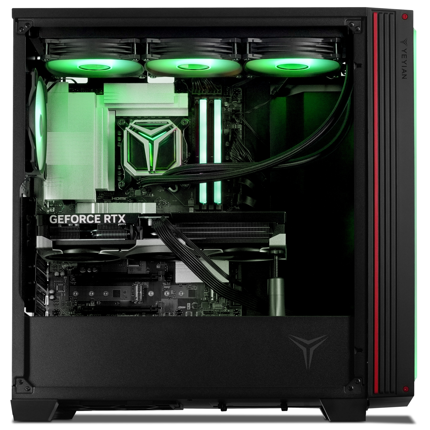 YEYIAN Gaming PC Intel Core Ultra 7 265KF, RTX 5080 16GB GDDR7, Mirage S Desktop Computer VR & AI Ready, 32GB DDR5 6000MHz, 2TB NVMe Gen4 SSD, Z890