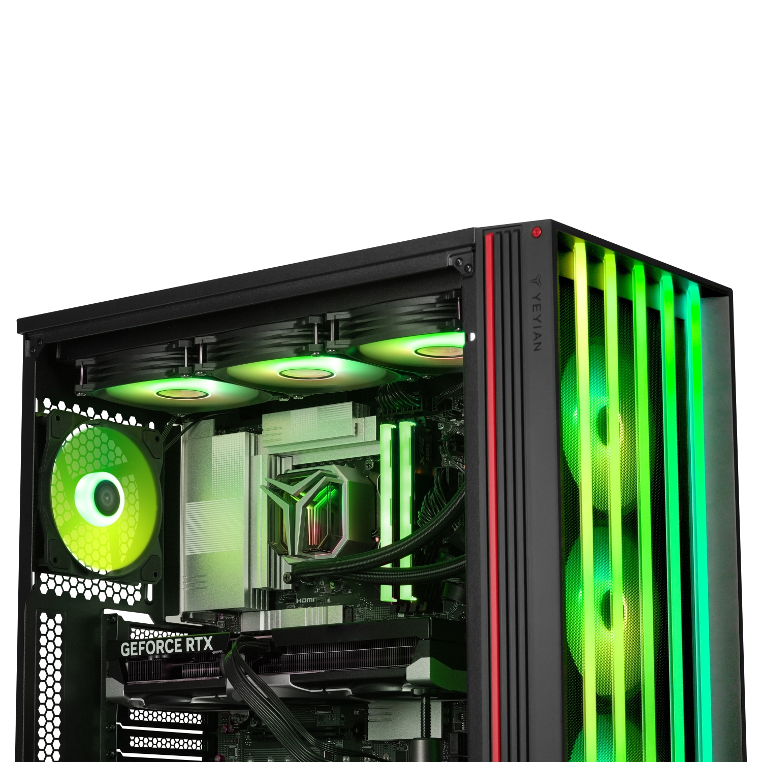 YEYIAN Gaming PC Intel Core Ultra 7 265KF, RTX 5080 16GB GDDR7, Mirage S Desktop Computer VR & AI Ready, 32GB DDR5 6000MHz, 2TB NVMe Gen4 SSD, Z890