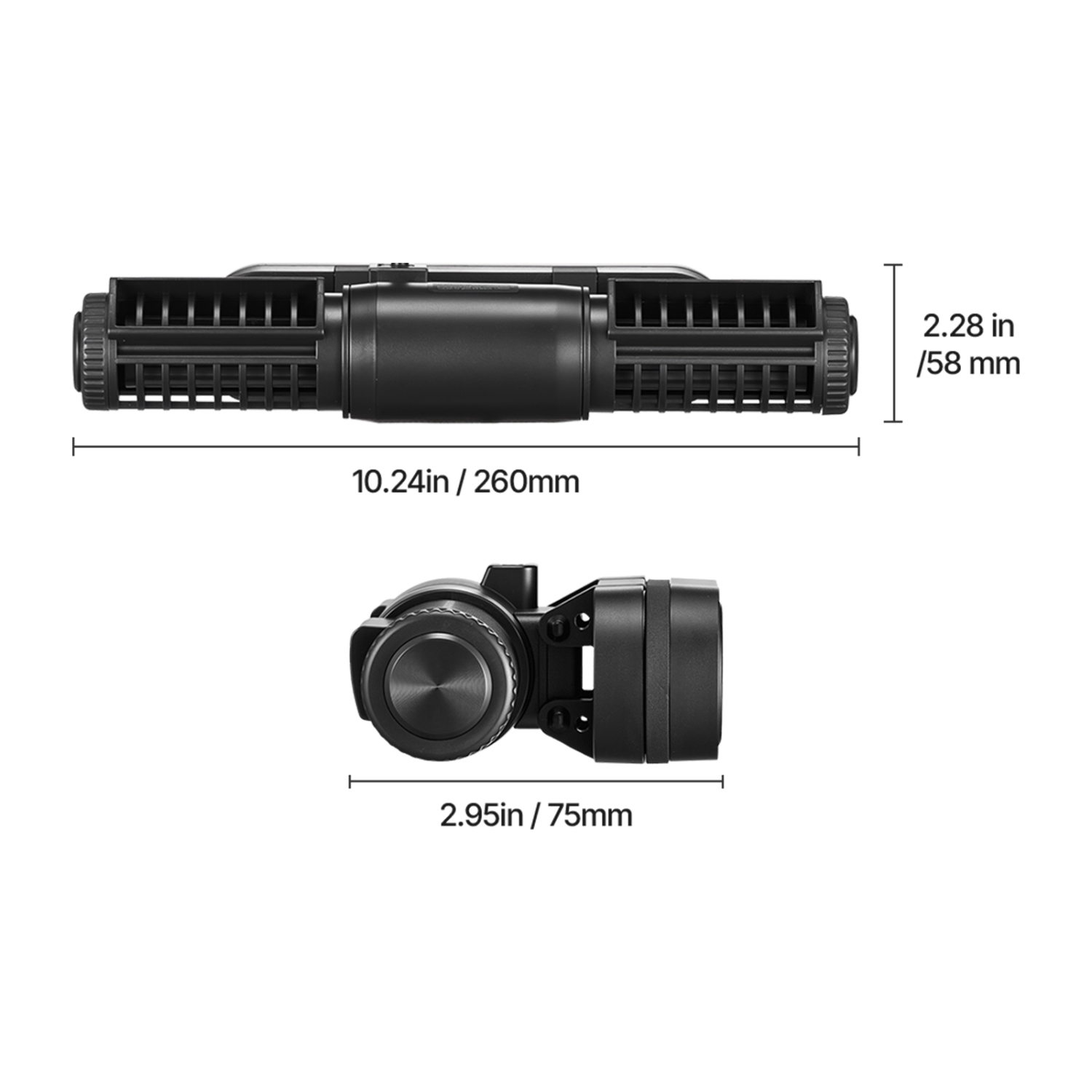 VEVOR 15W Aquarium Wave Maker, 1428 GPH Adjustable Cross Flow Pump with Controller, Magnetic DC 24V Aquarium Powerhead, Strong Magnetic Base, 360°