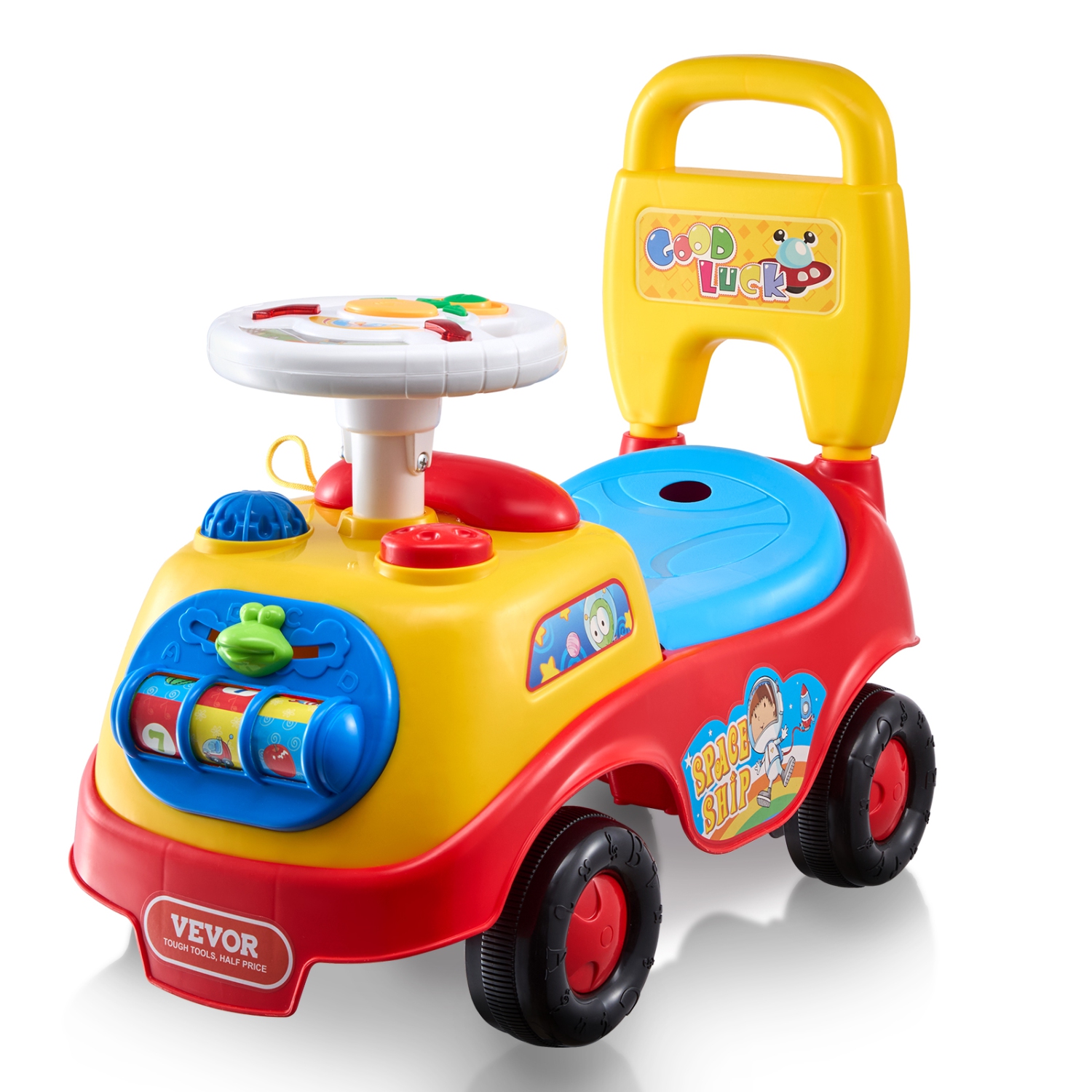 VEVOR Ages 1-3 Ride On Push Car for Toddlers, Ride Racer, Sit to Stand Toddler Ride On Toy, Classic Kids Ride On Car with Music Steering Wheel, Horn