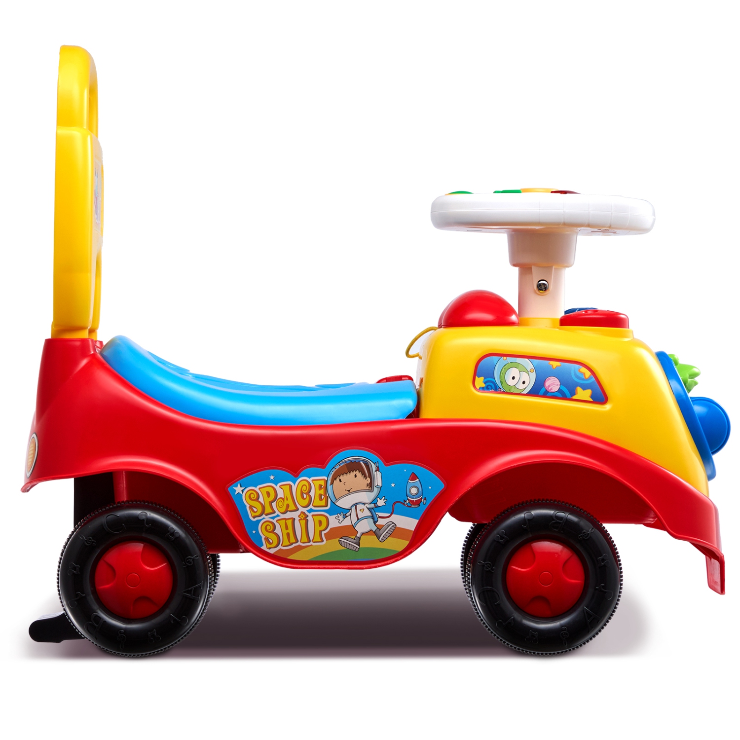 VEVOR Ages 1-3 Ride On Push Car for Toddlers, Ride Racer, Sit to Stand Toddler Ride On Toy, Classic Kids Ride On Car with Music Steering Wheel, Horn