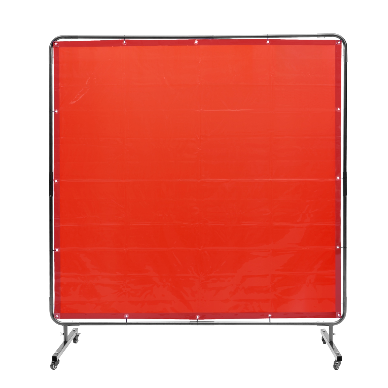 VEVOR 6' x 6' Welding Screen with Frame, Flame-Resistant Vinyl Welding Protection Screen on 4 Swivel Wheels, Moveable & Professional for