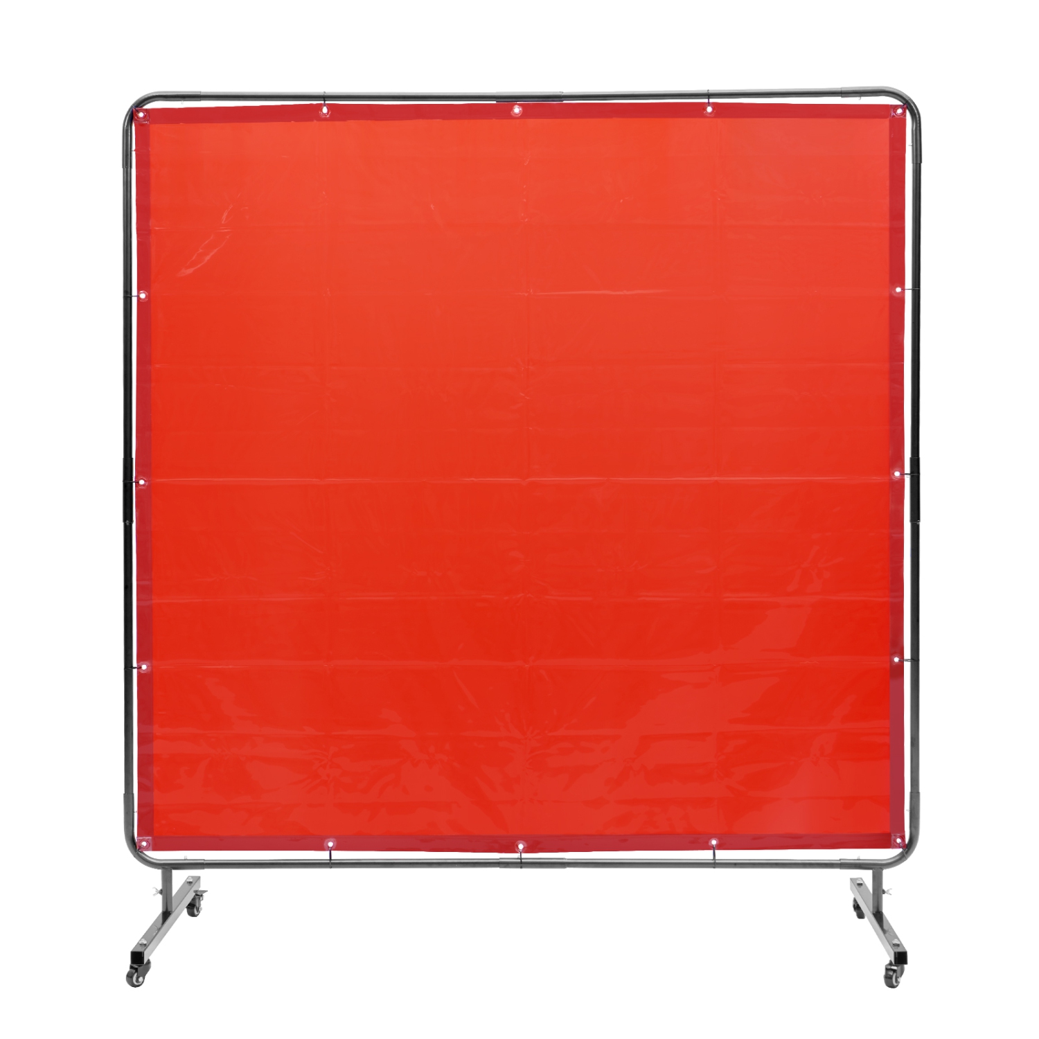 VEVOR 6' x 6' Welding Screen with Frame, Flame-Resistant Vinyl Welding Protection Screen on 4 Swivel Wheels, Moveable & Professional for
