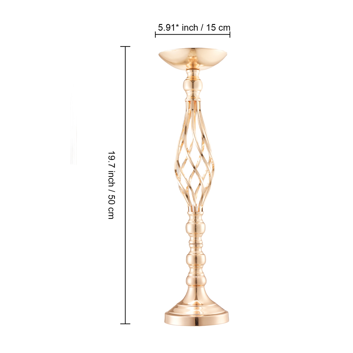 Vase de mariage 20PCS 58&nbsp;cm/22,83", centre de table en métal, support de présentation floral doré pour tables Dîner de mariage, cérémonie