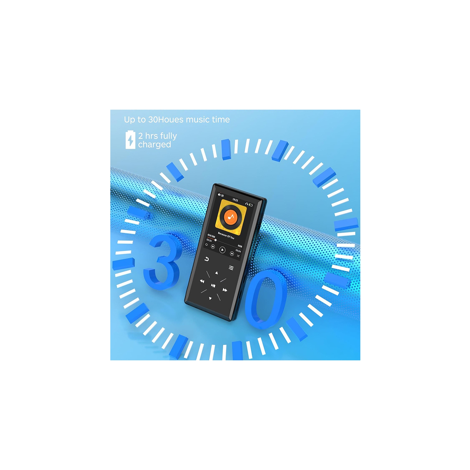 64GB Bluetooth MP3 Player - 2.4" Screen Portable HiFi Mp3 Player with Built-in