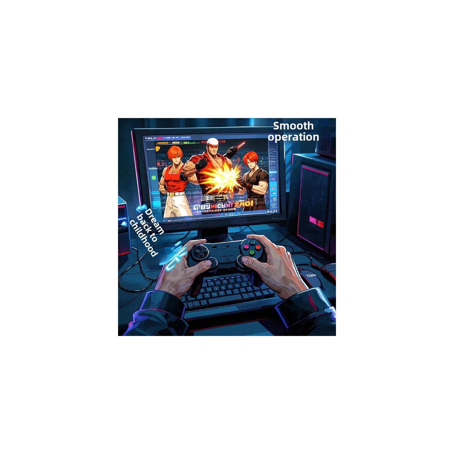 M8 Retro Game Console Dual Wireless Joysticks Dual Arcade Retro HDTV Home Game Console Supports 20,000+ Games Expandable 128G