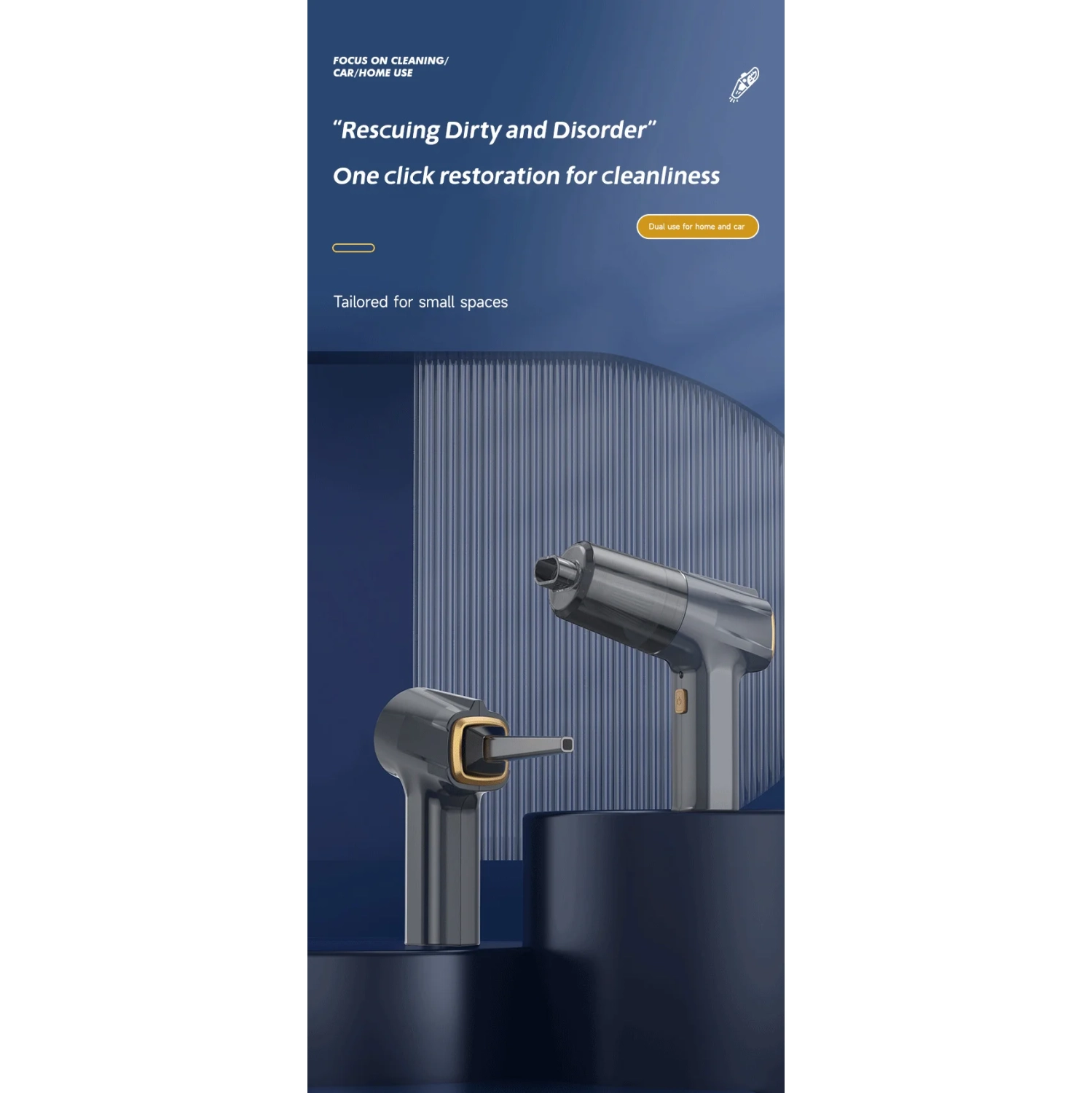 Car vacuum cleaner, car vacuum cleaner with strong suction power, small and powerful household cordless vacuum cleaner3101-E-Brushless motor-Sakura